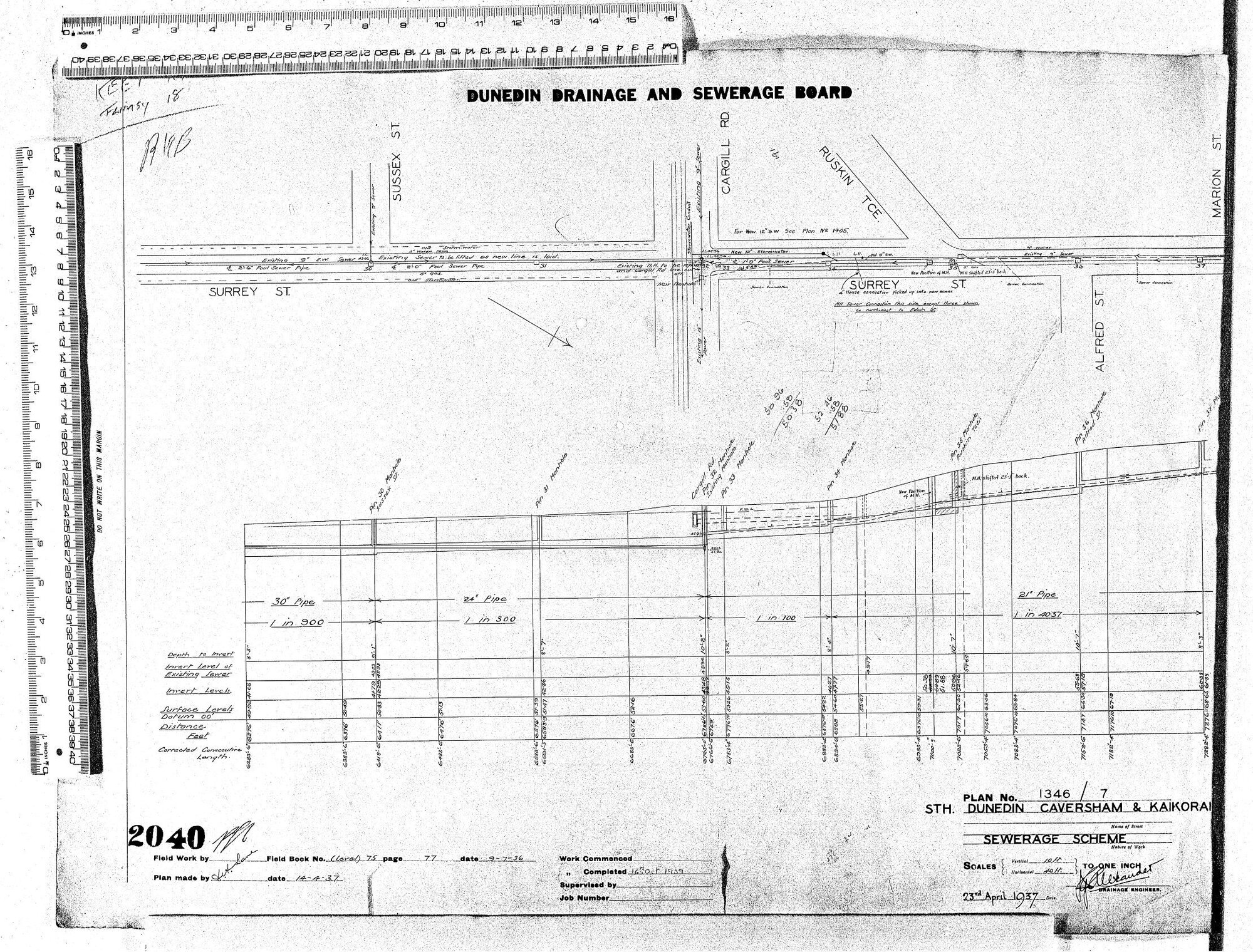 STH. DUNEDIN, CAVERSHAM &amp; KAIKORAI  SEWERAGE SCHEME
