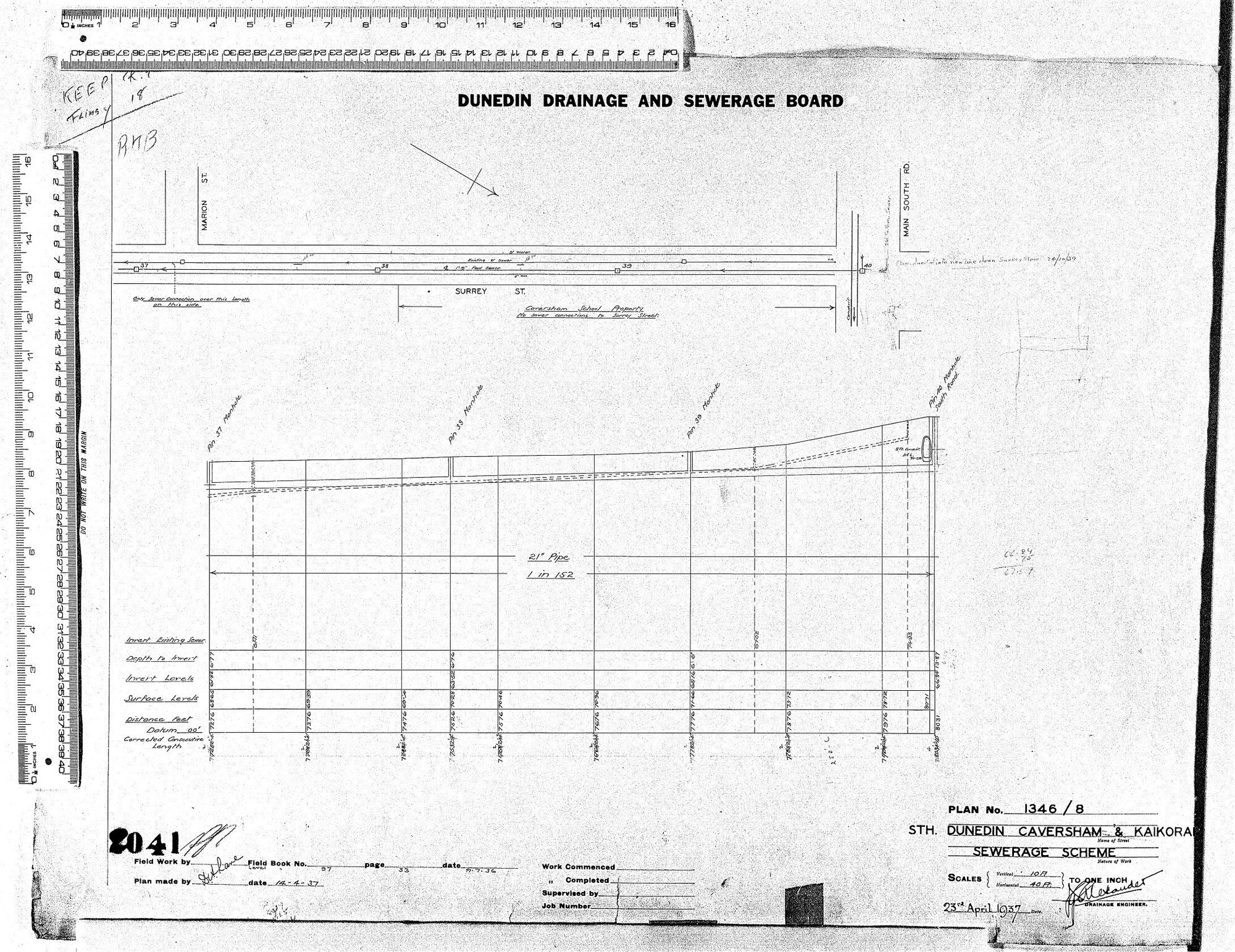 STH. DUNEDIN, CAVERSHAM &amp; KAIKORAI  SEWERAGE SCHEME