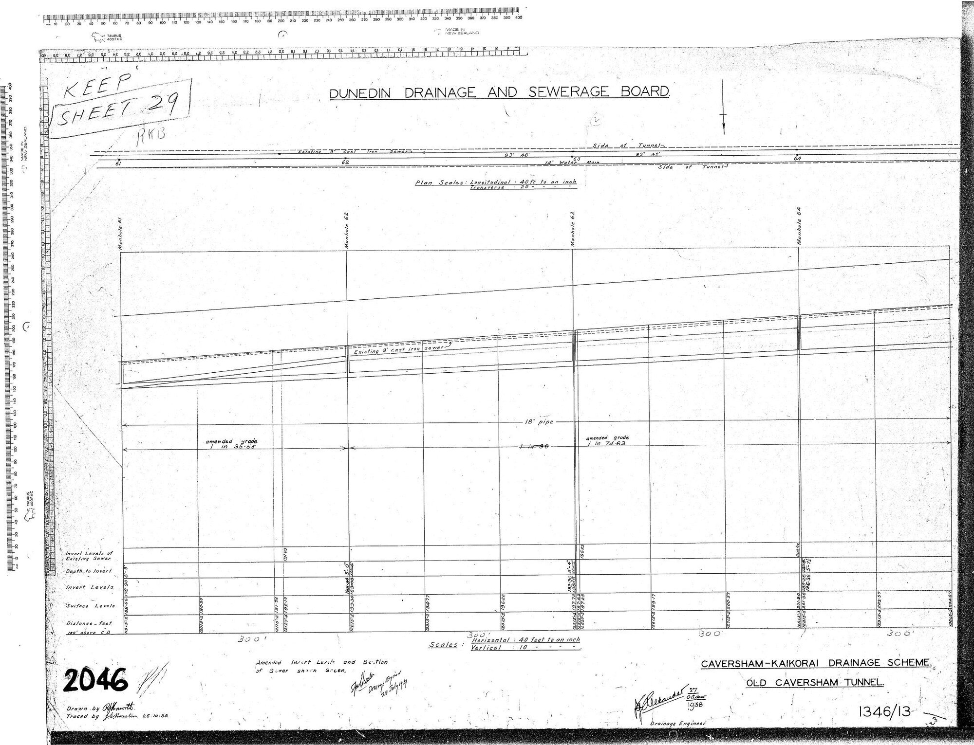 CAVERSHAM  -  KAIKORAI DRAINAGE SCHEME  OLD CAVERSHAM TUNNEL