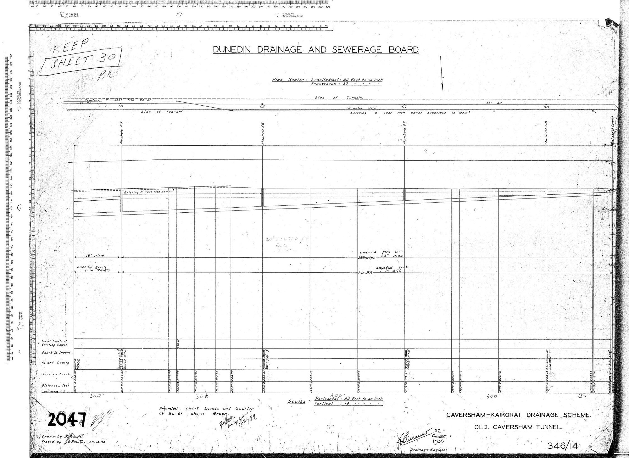 CAVERSHAM  -  KAIKORAI DRAINAGE SCHEME  OLD CAVERSHAM TUNNEL