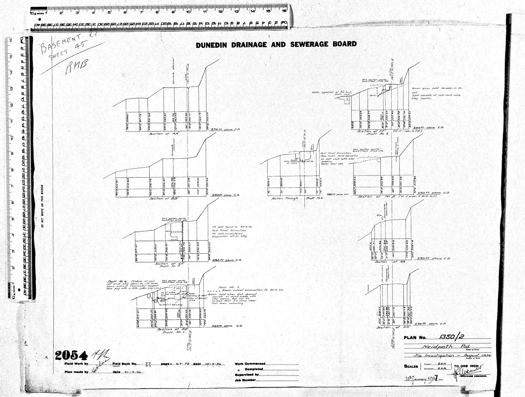 NEIDPATH RD  SLIP INVESTIGATION AUGUST 1936