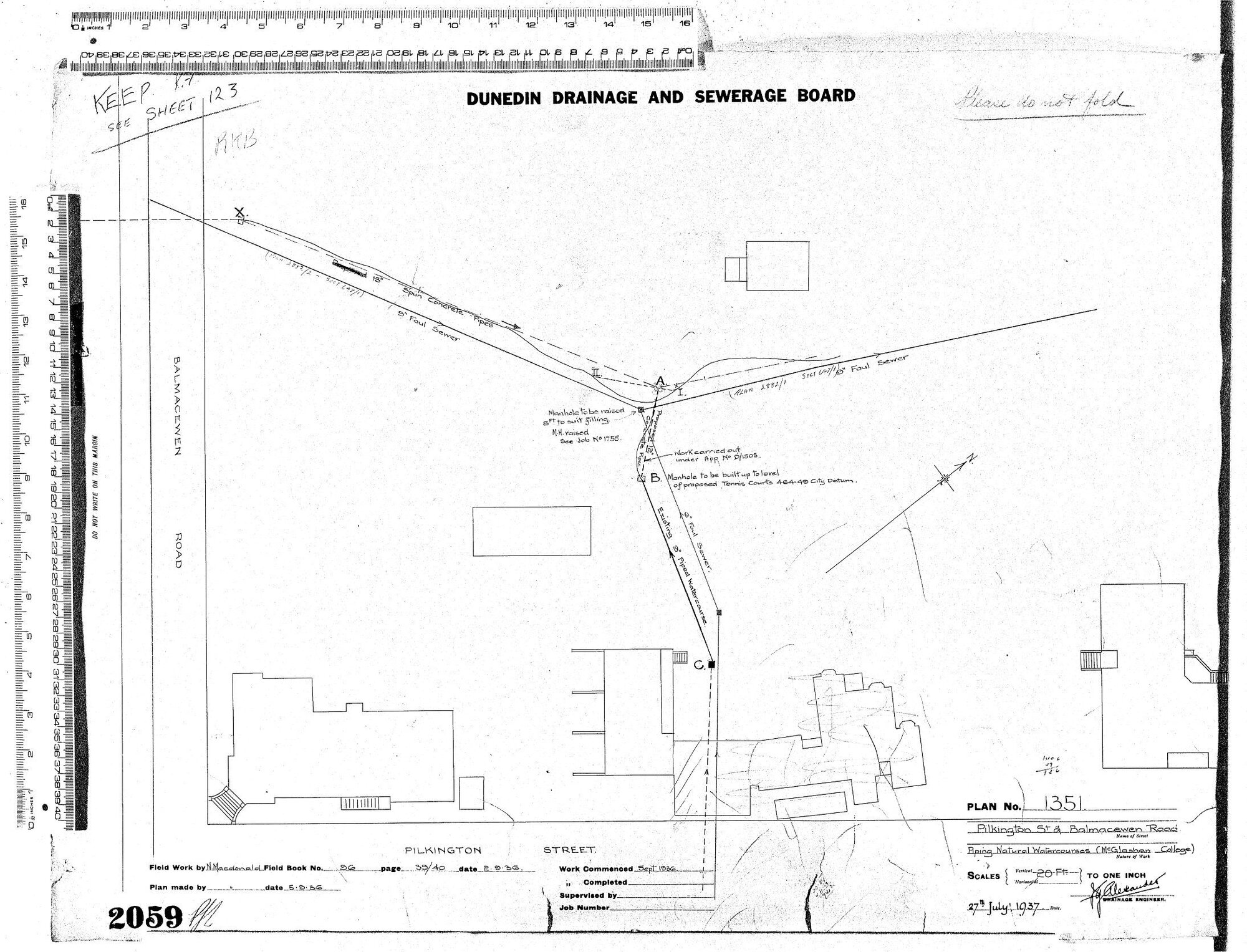 PILKINGTON ST &amp; BALMACEWEN ROAD   PIPING NATURAL WATERCOURSES (McGLASHAN COLLEGE)