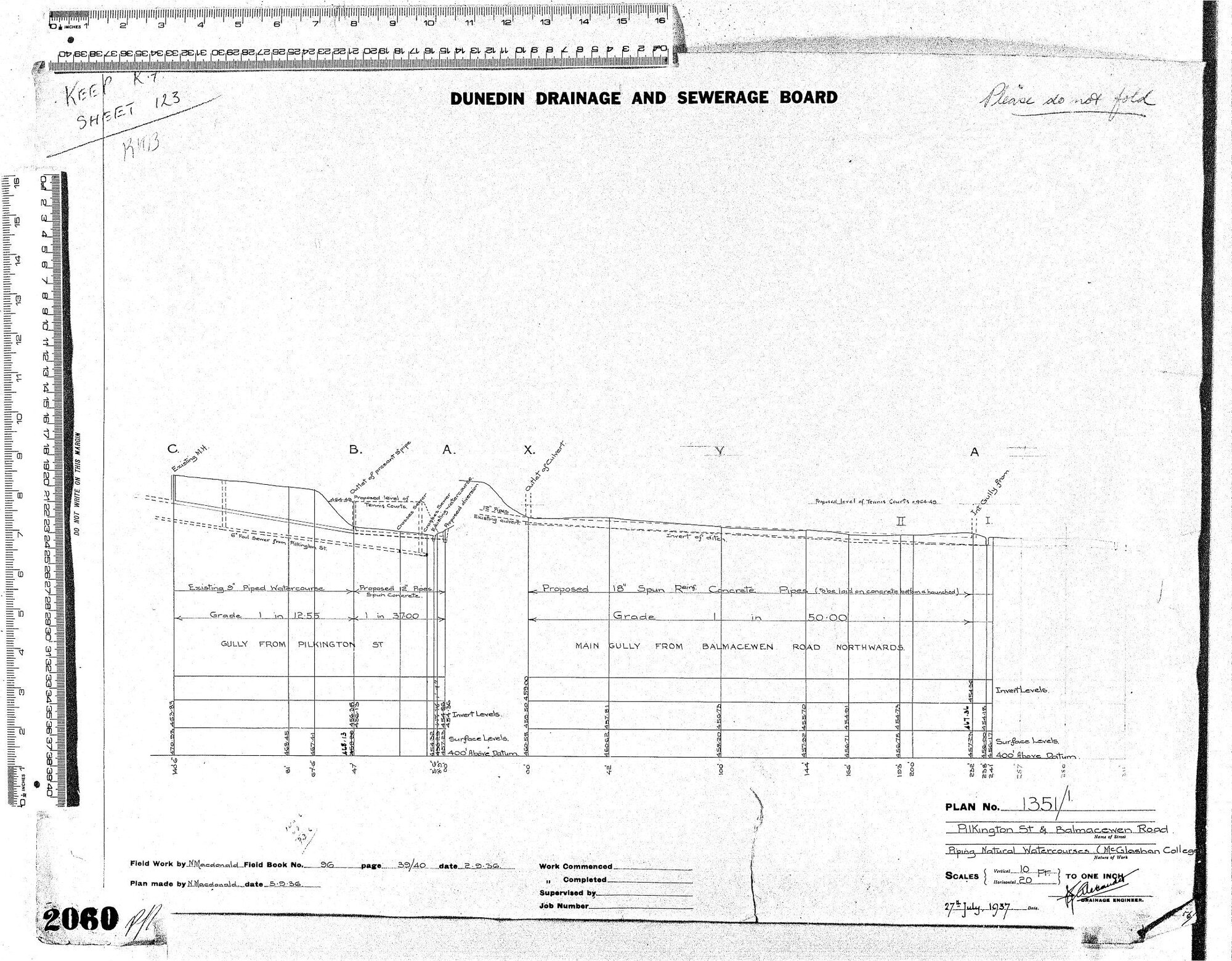 PILKINGTON ST &amp; BALMACEWEN ROAD   PIPING NATURAL WATERCOURSES (McGLASHAN COLLEGE)