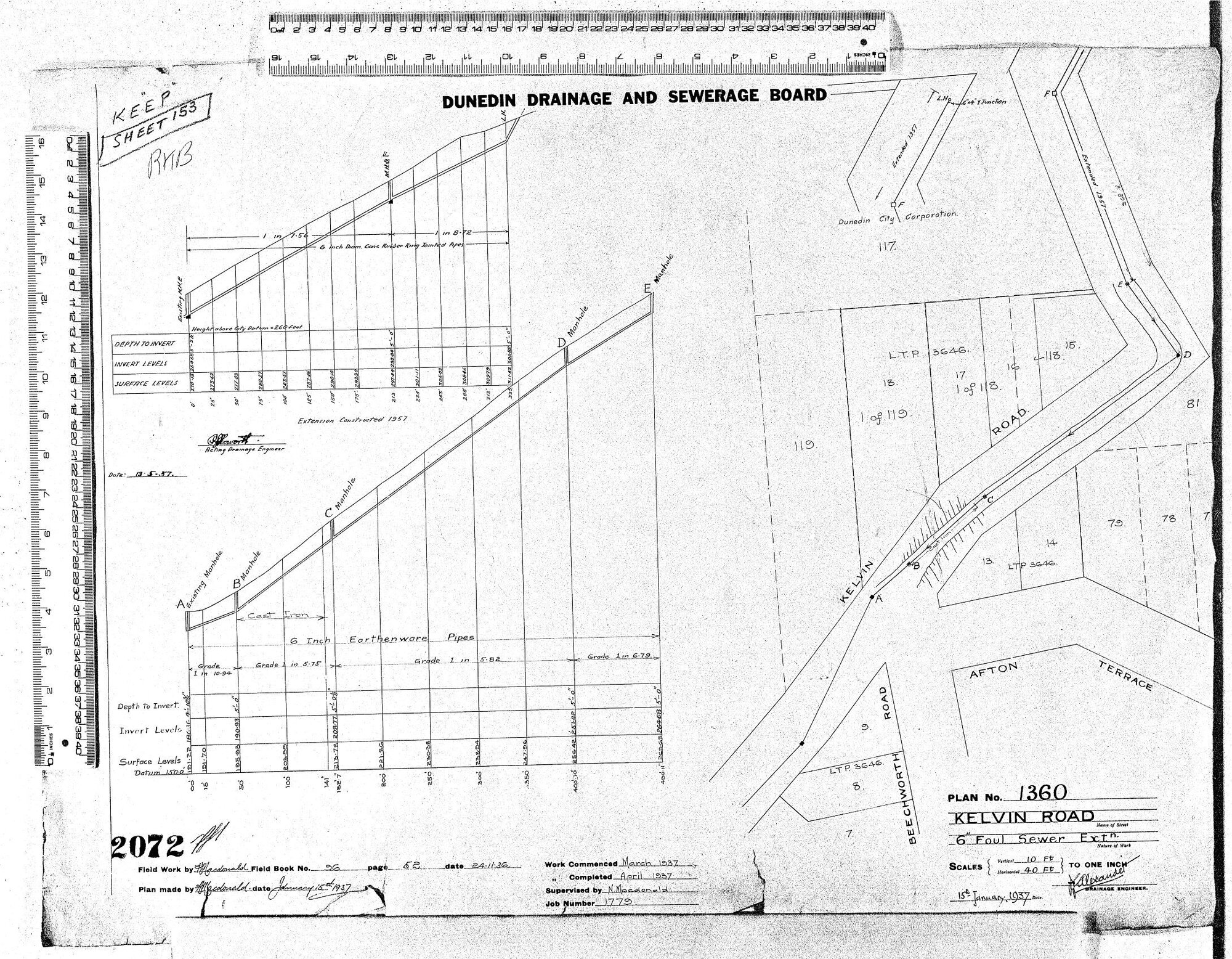KELVIN ROAD  6" FOUL SEWER EXTN
