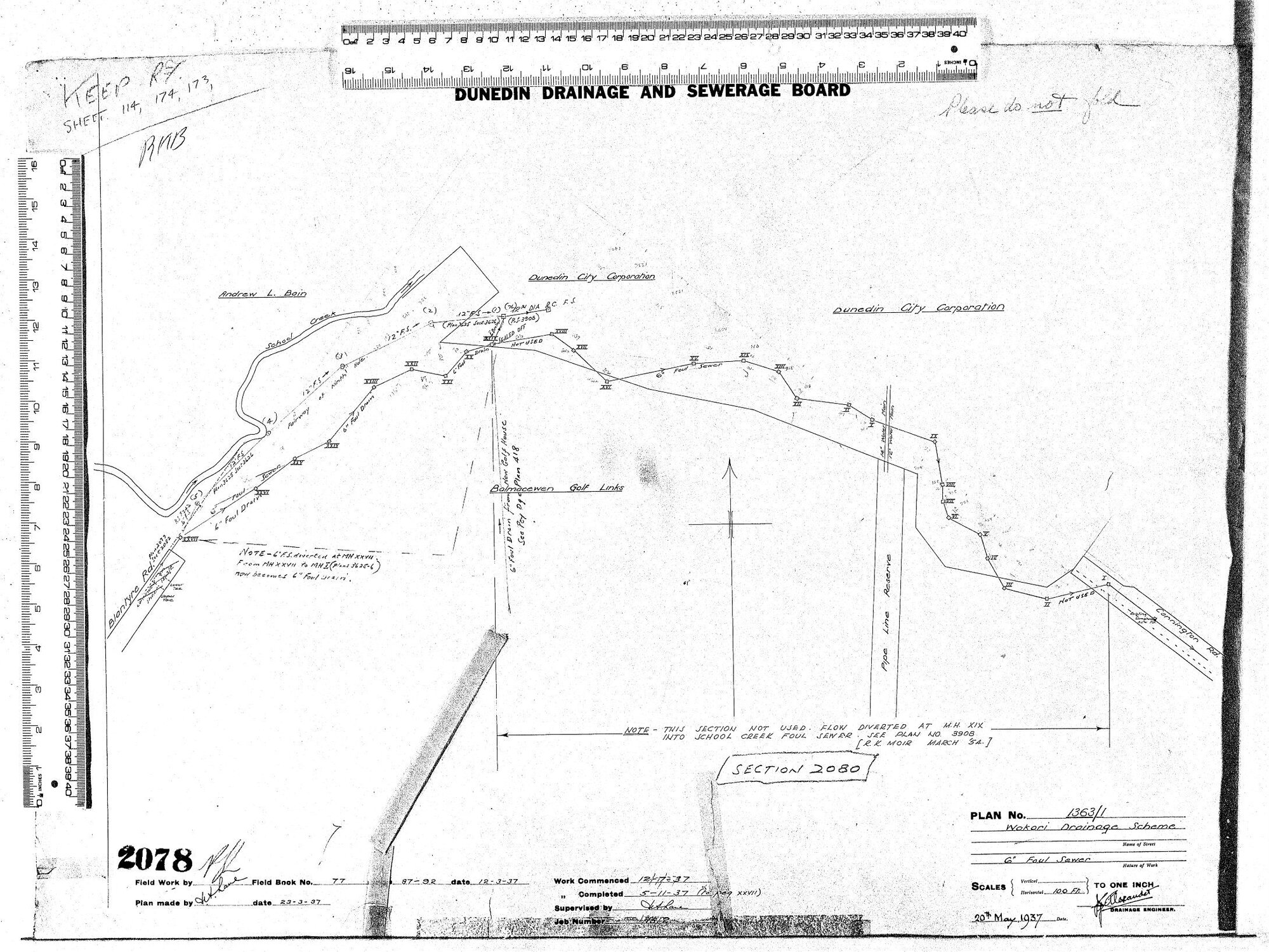 WAKARI DRAINAGE SCHEME  6" FOUL SEWER