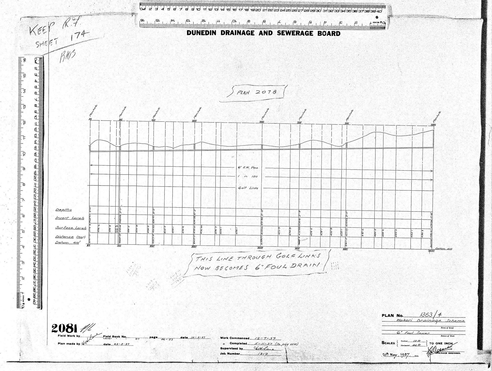 WAKARI DRAINAGE SCHEME  6" FOUL SEWER