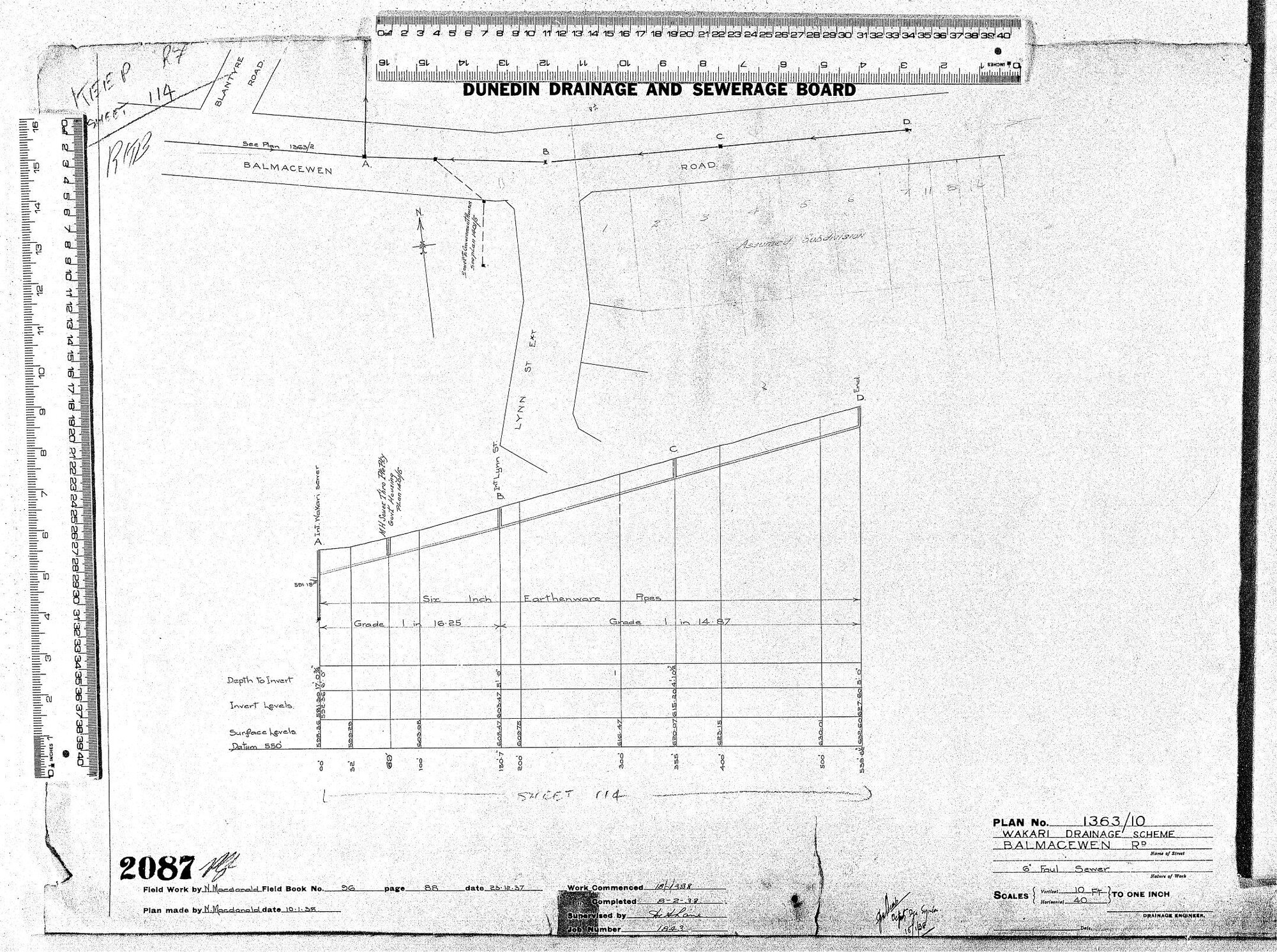 WAKARI DRAINAGE SCHEME BALMACEWEN RD.   6" FOUL SEWER