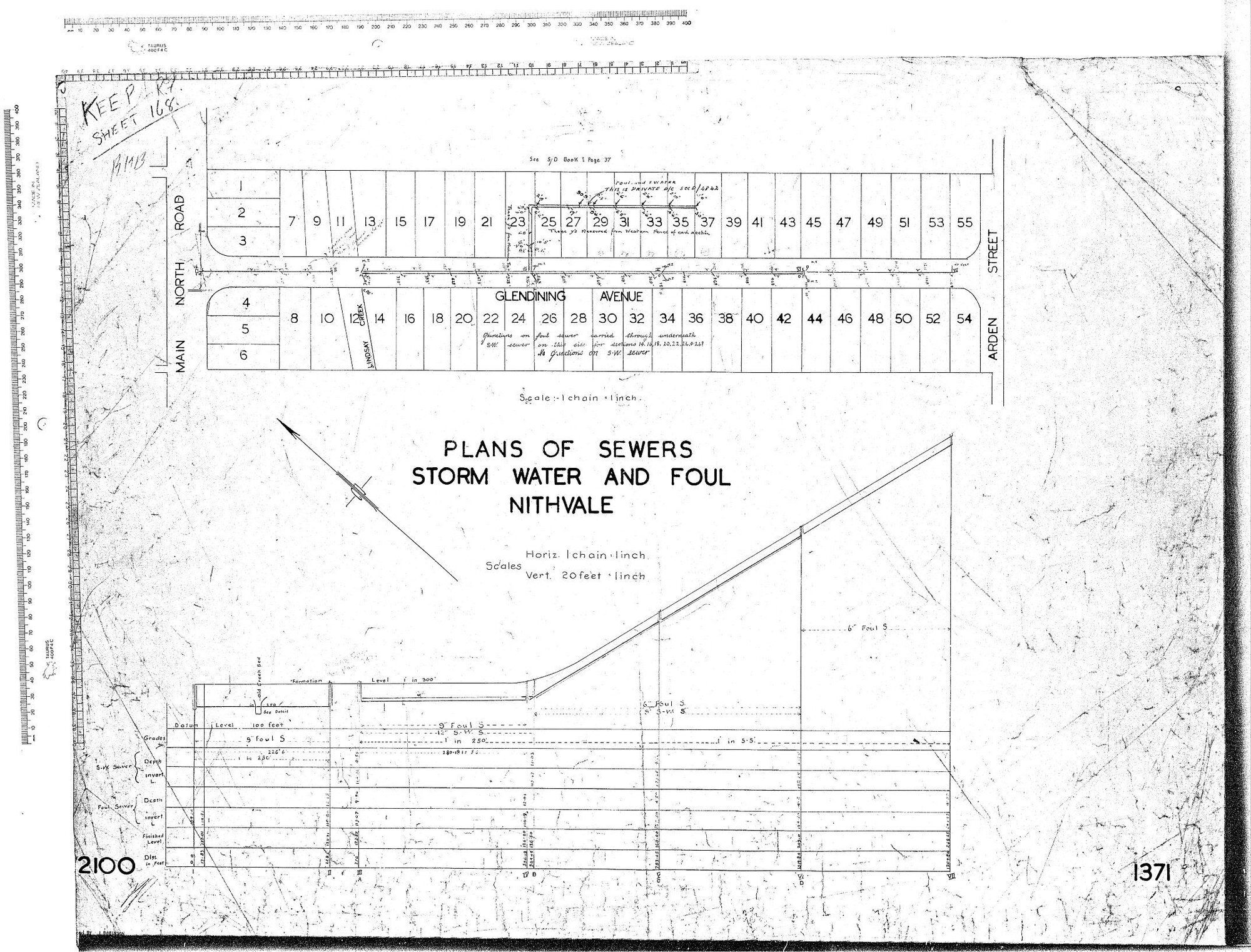 PLANS OF SEWERS STORM WATER &amp; FOUL NITHVALE