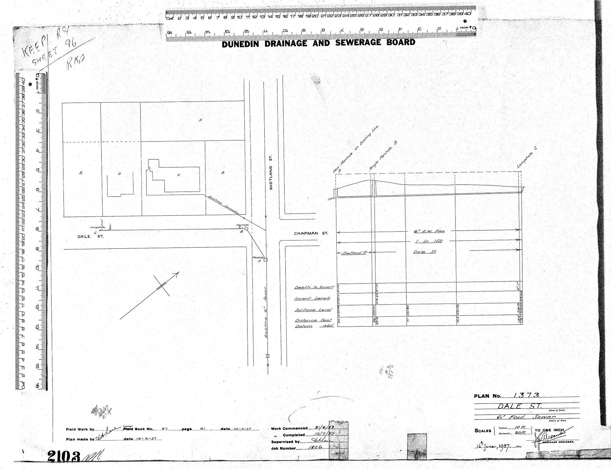 DALE ST.  6" FOUL SEWER