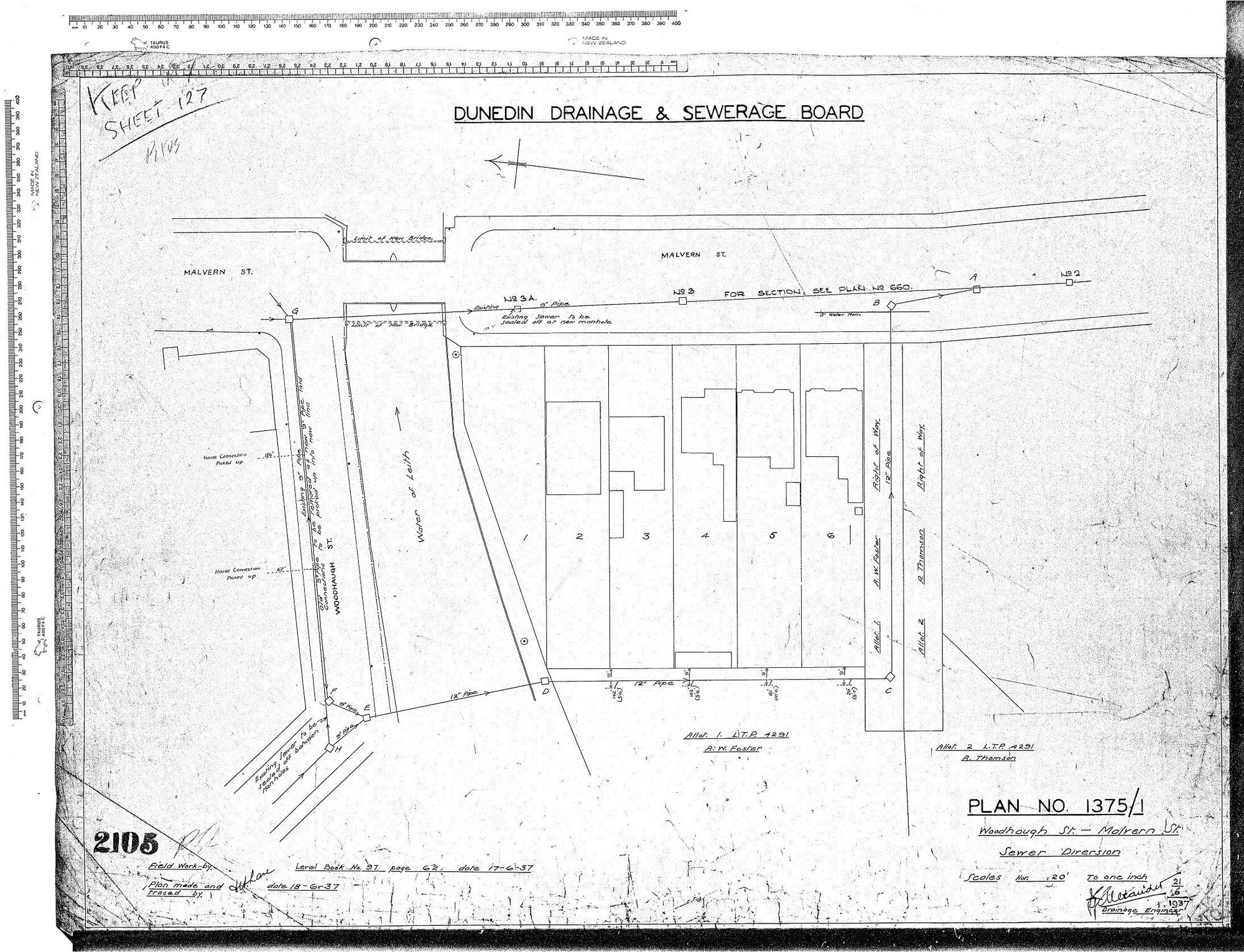 WOODHOUGH ST.  -  MALVERN ST.  SEWER DIVERSION