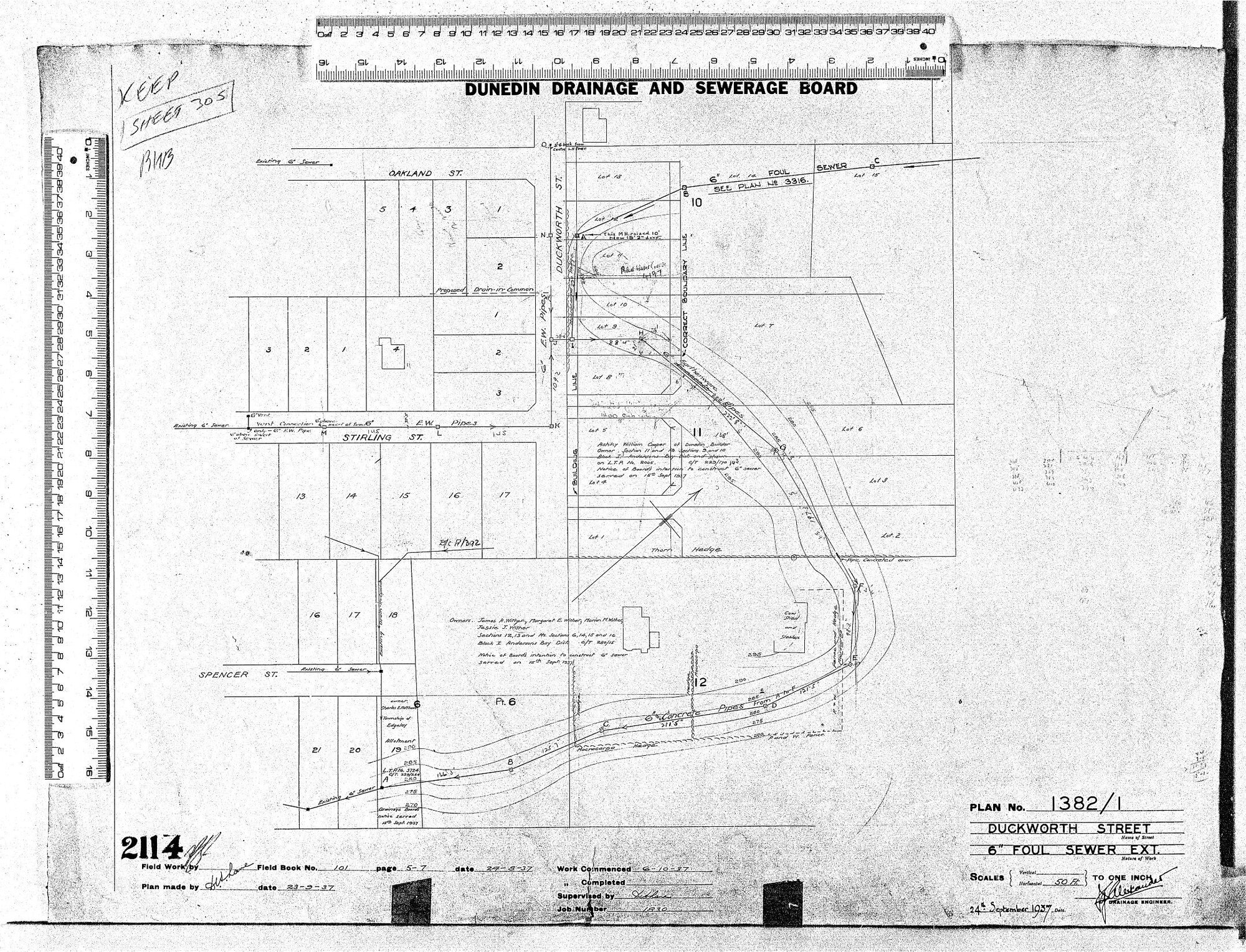 DUCKWORTH STREET  6" FOUL SEWER EXT