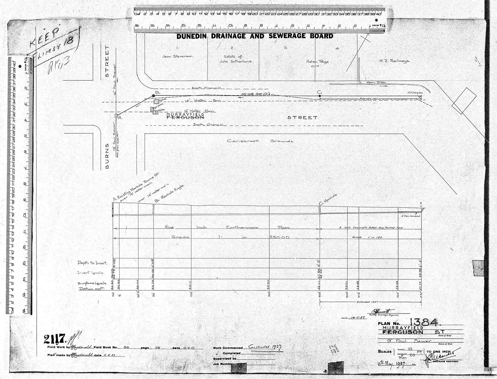 MURRAYFIELD ST  9" FOUL SEWER