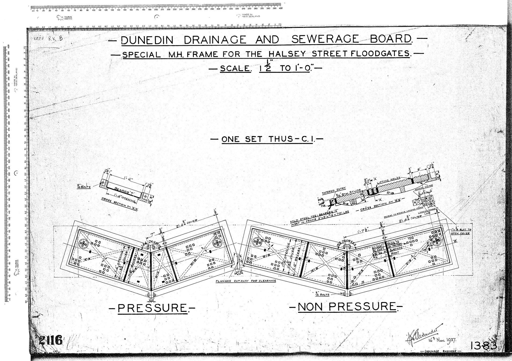 SPECIAL M.H. FRAME FOR THE HALSEY STREET FLOODGATES