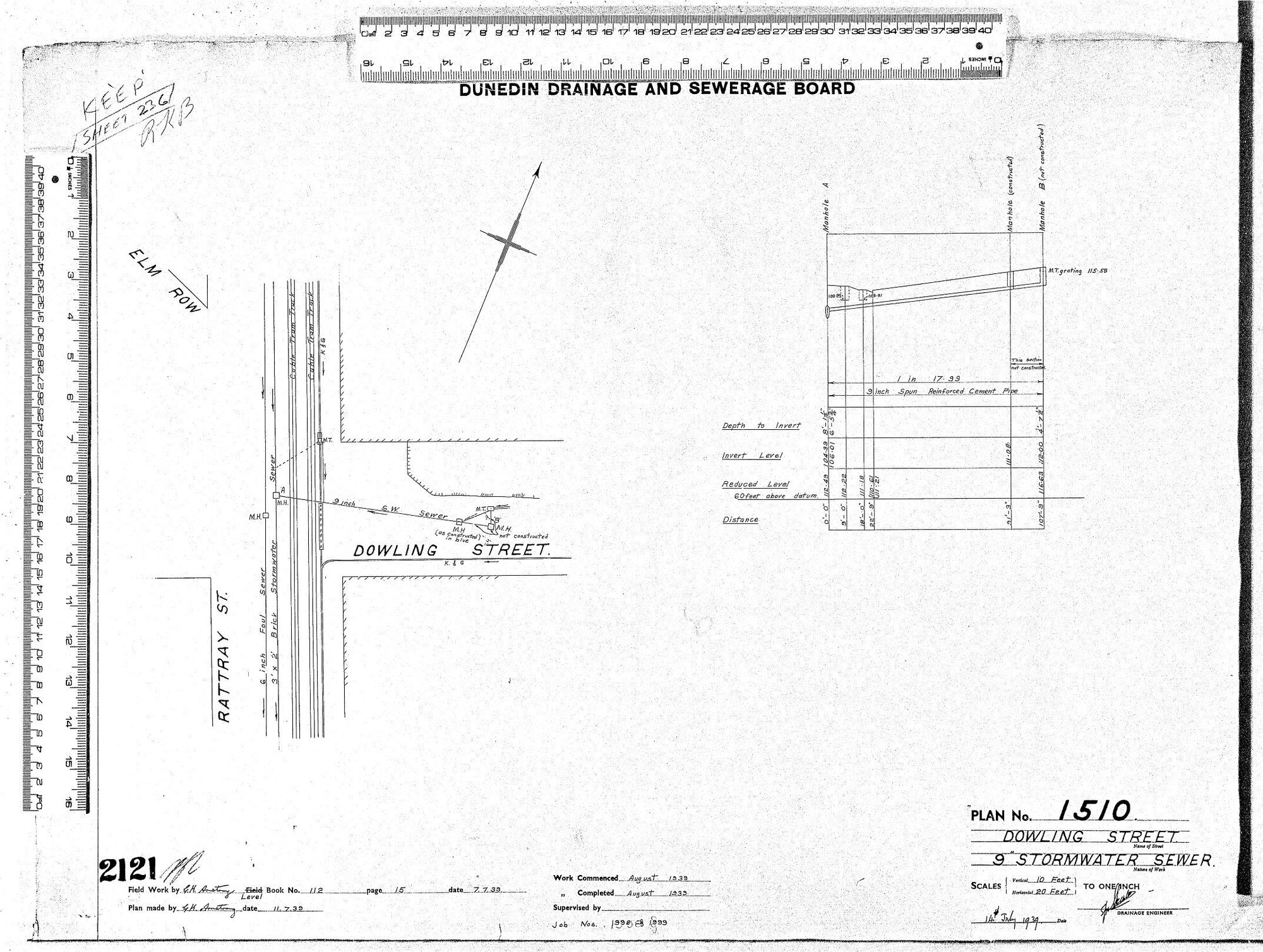 DOWLING STREET  9" STORMWATER SEWER