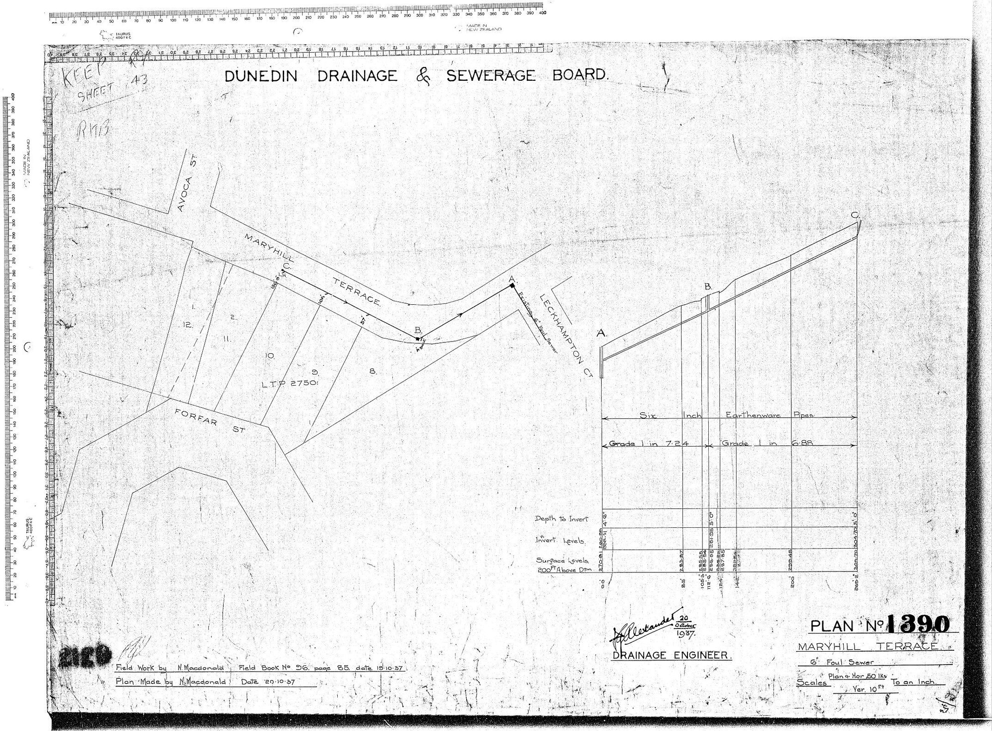 MARYHILL TERRACE  6" FOUL SEWER