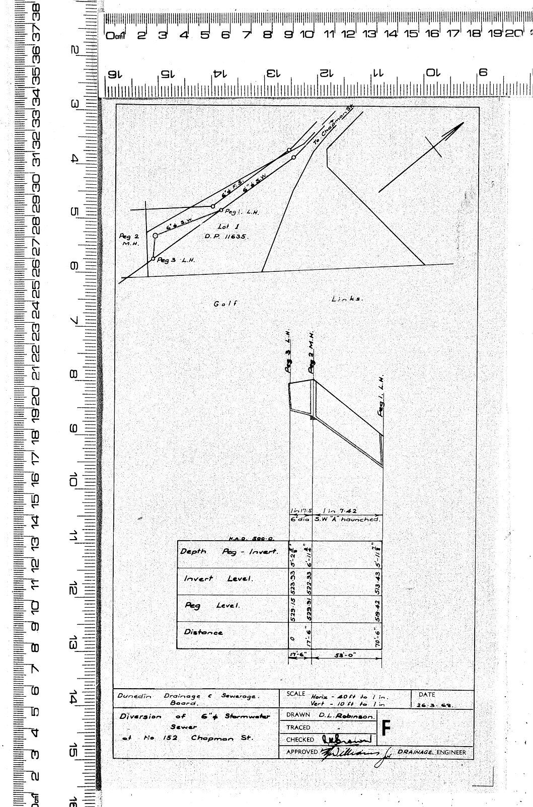 DIVERSION OF 6" STORMWATER SEWER AT No. 152 CHAPMAN ST.