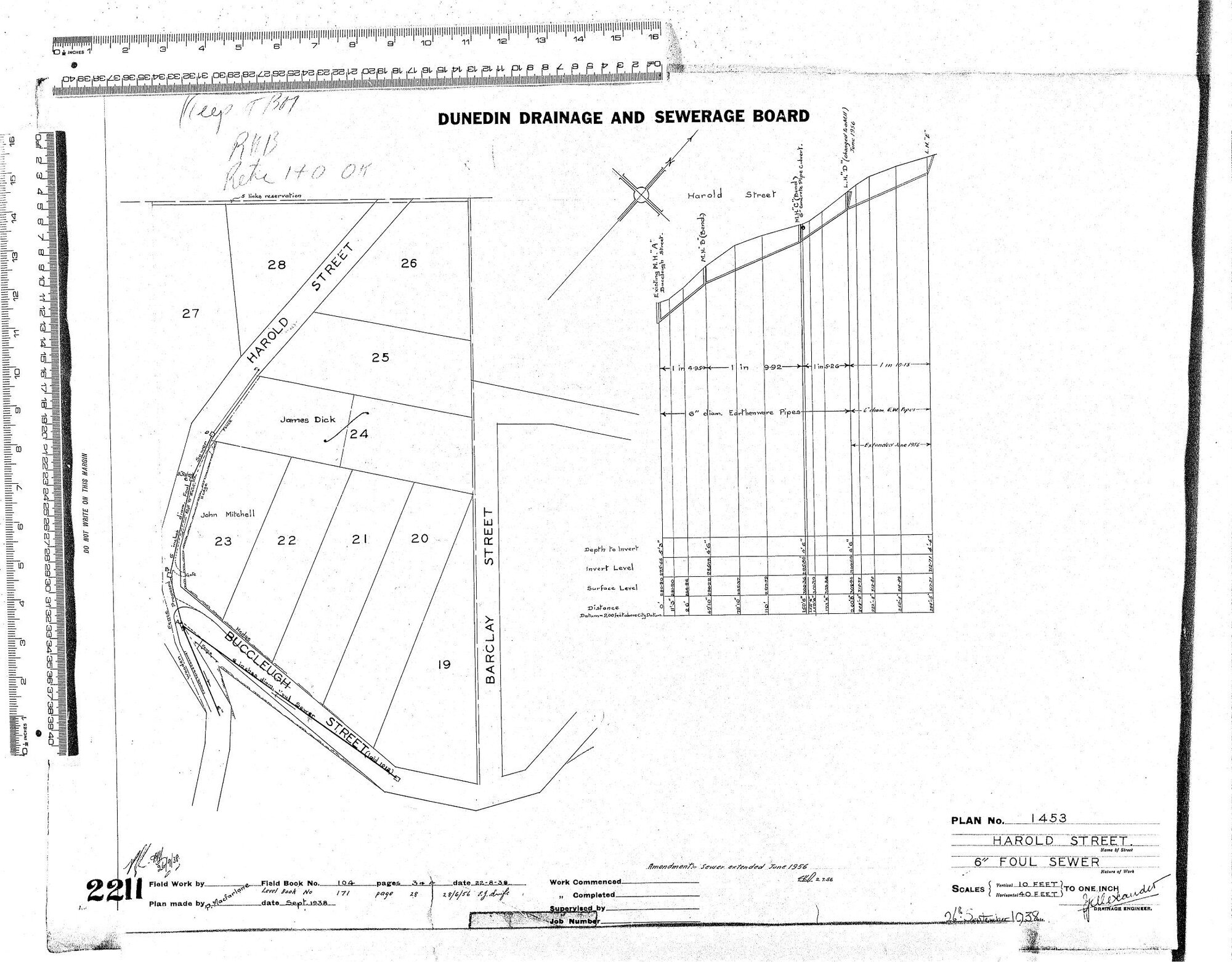 HAROLD STREET 6" FOUL SEWER