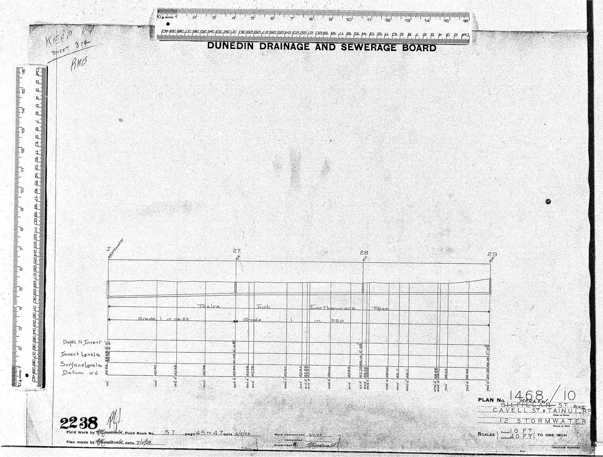 MARLOW STREET BETWEEN CAVELL STREET &amp; TAINUI ROAD 12" STORMWATER 
