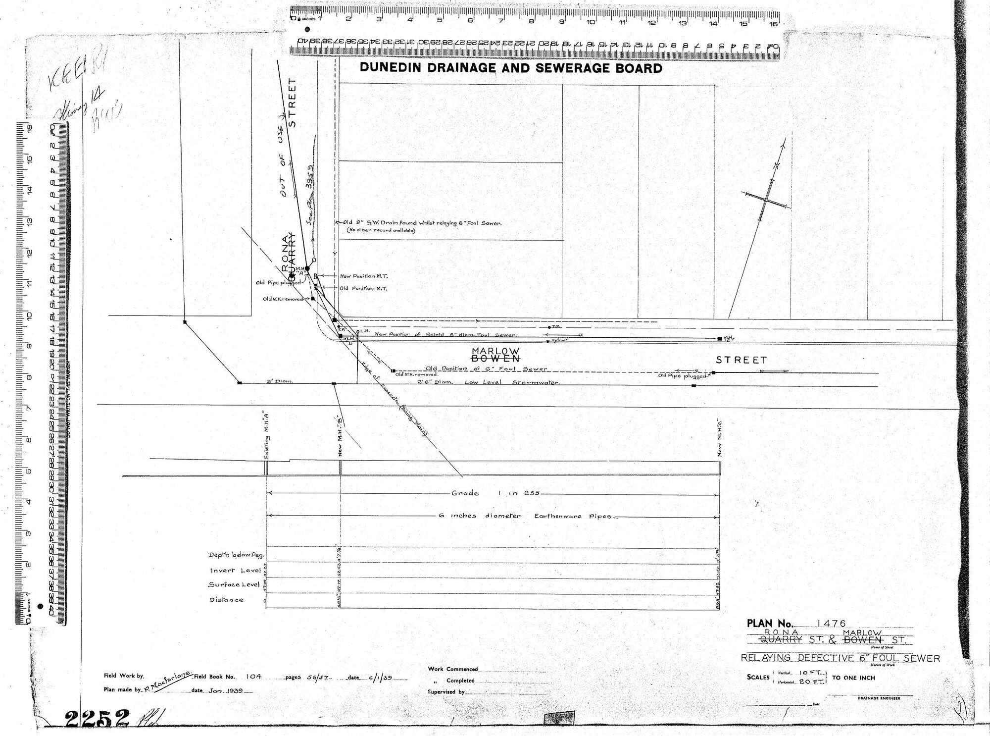 RONA STREET &amp; MARLOW STREET RELAYING DEFECTIVE 6" FOUL SEWER