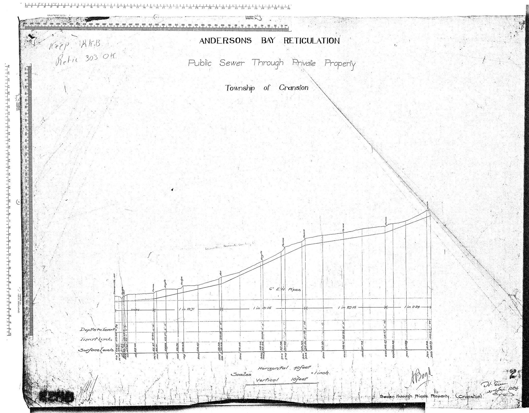 ANDERSONS BAY RETICULATION PUBLIC SEWER THROUGH PRIVATE PROPERTY TOWNSHIP OF CRANSTON