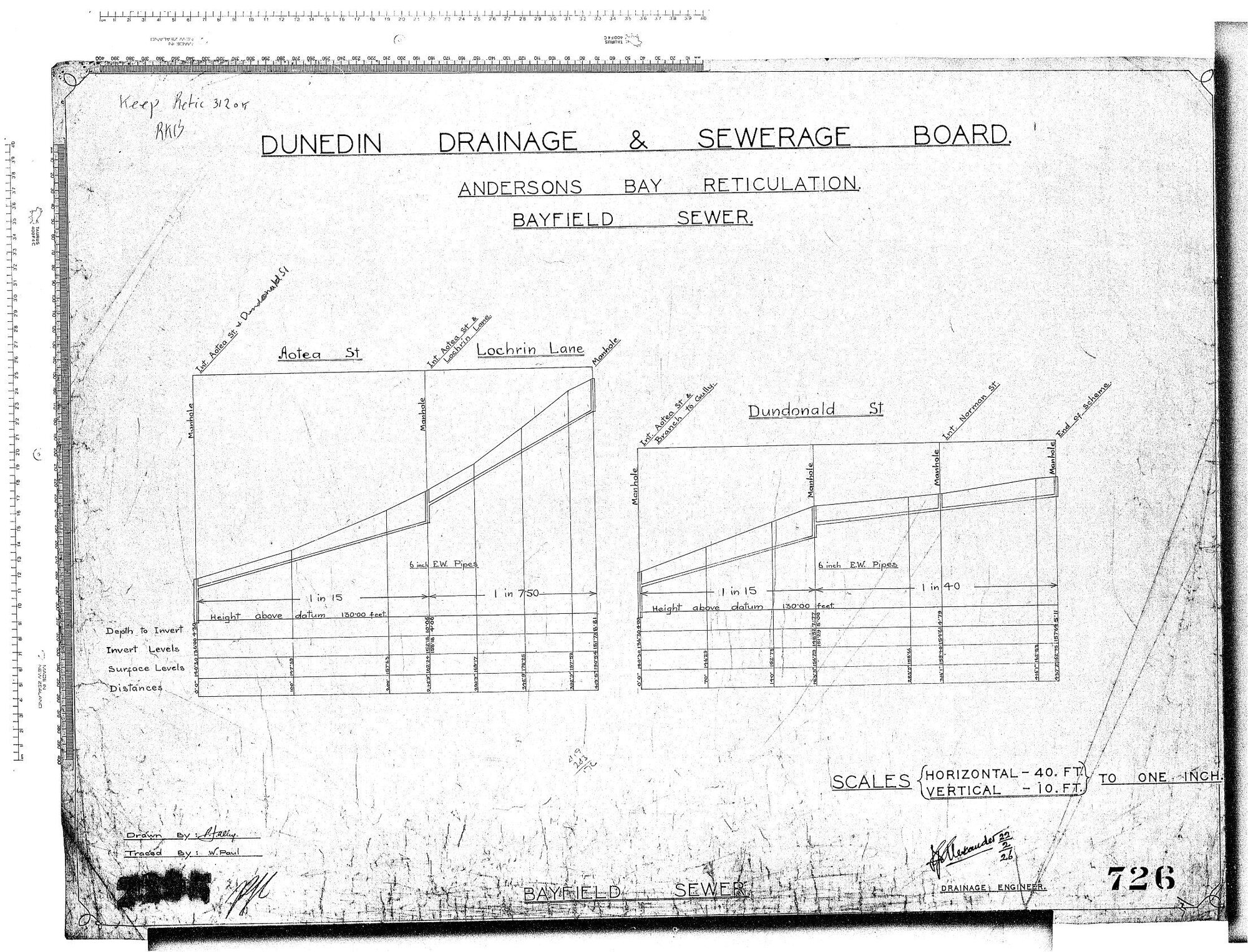 ANDERSONS BAY RETICULATION BAYFIELD SEWER