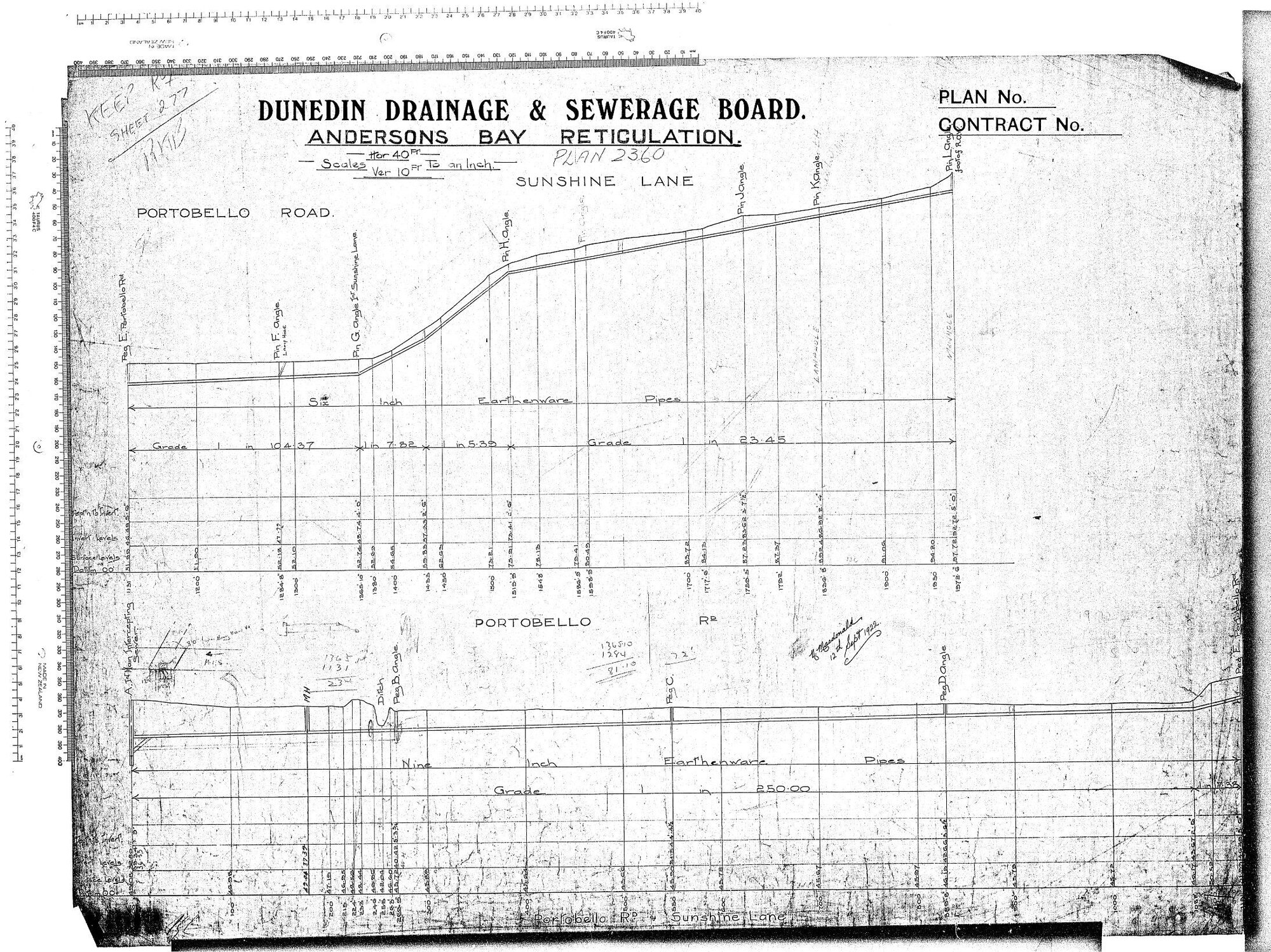 ANDERSONS BAY RETICULATION PORTOBELLA ROAD &amp; SUNSHINE LANE