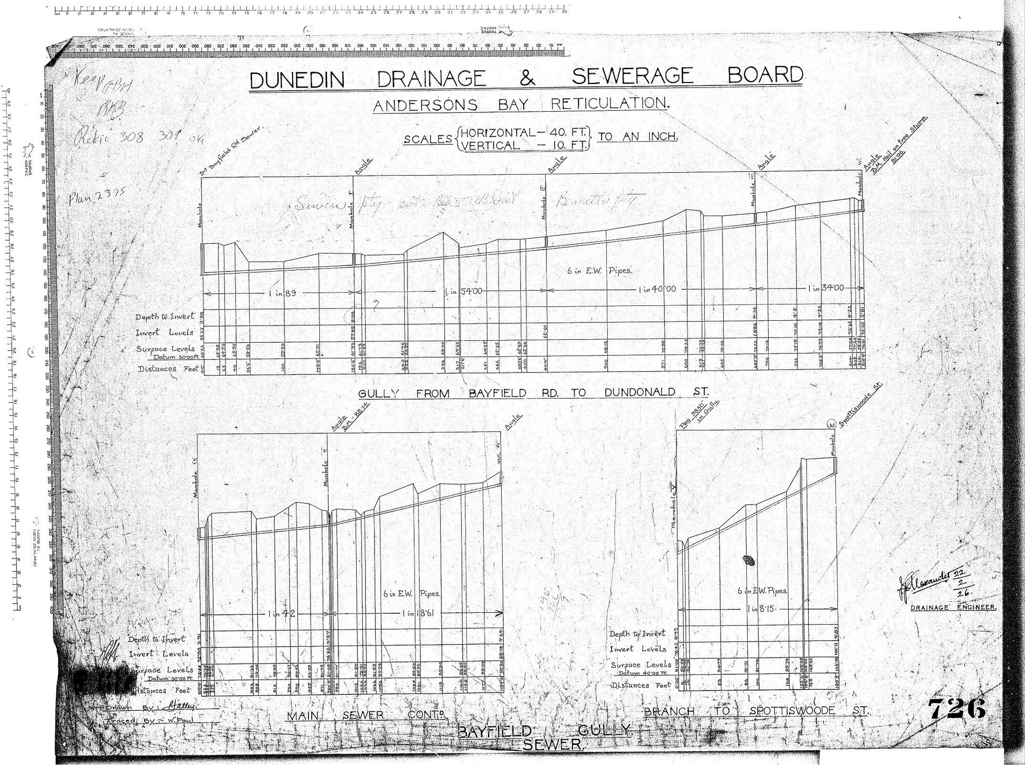 ANDERSONS BAY RETICULATION BAYFIELD GULLY SEWER