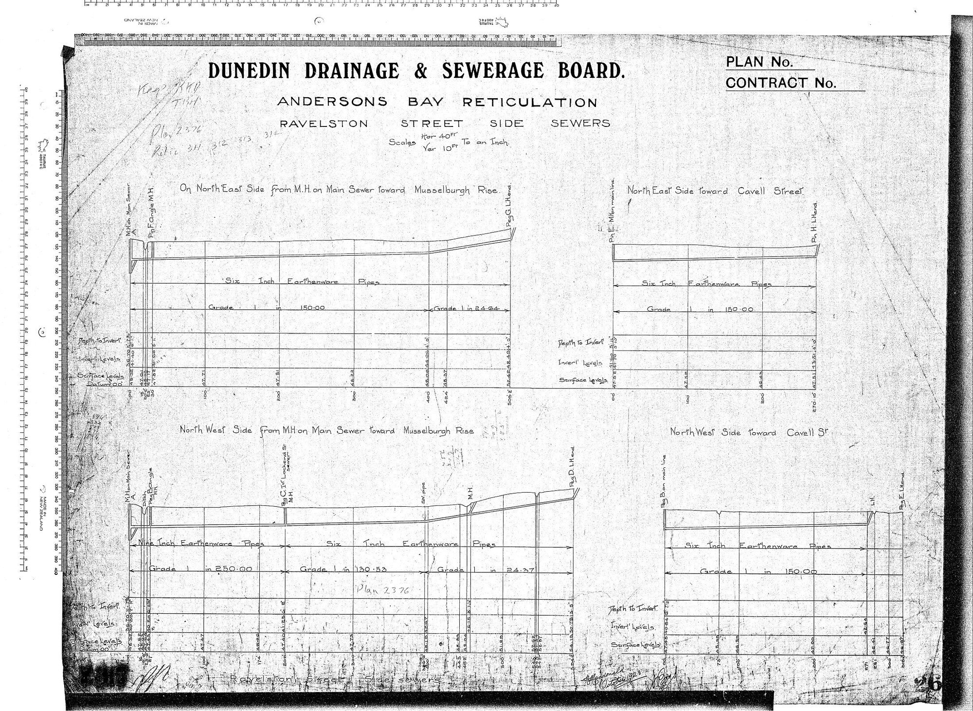 ANDERSONS BAY RETICULATION RAVELSTON STREET SIDE SEWERS