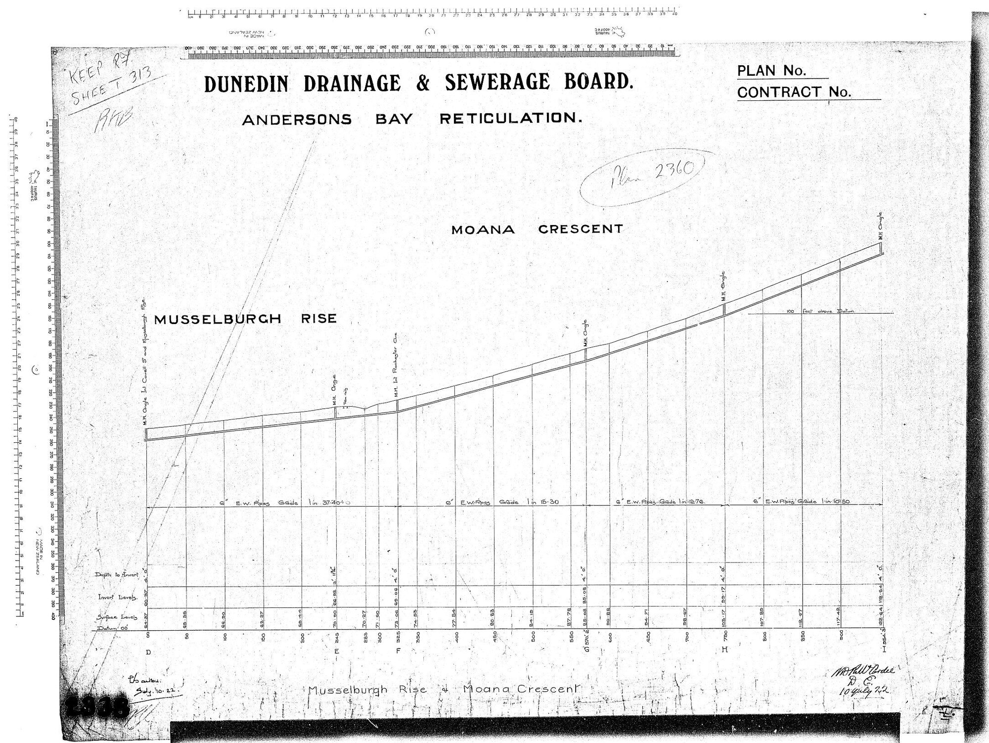 ANDERSONS BAY RETICULATION MOANA CRESCENT &amp; MUSSELBURGH RISE