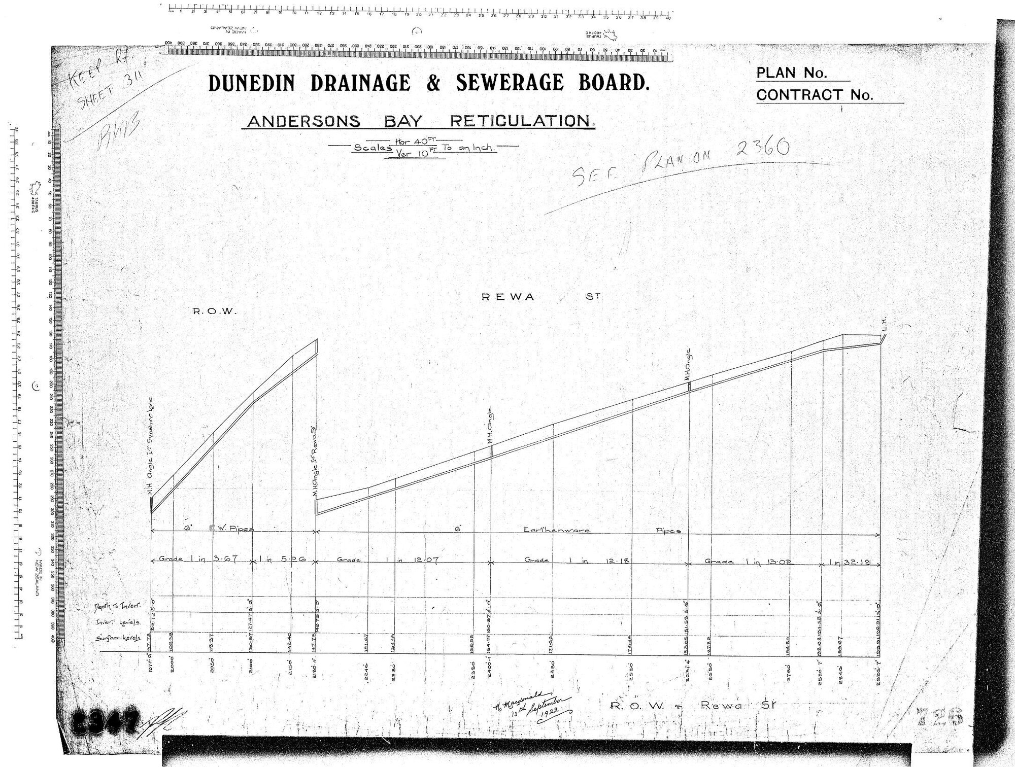 ANDERSONS BAY RETICULATION R.O.W &amp; REWA STREET