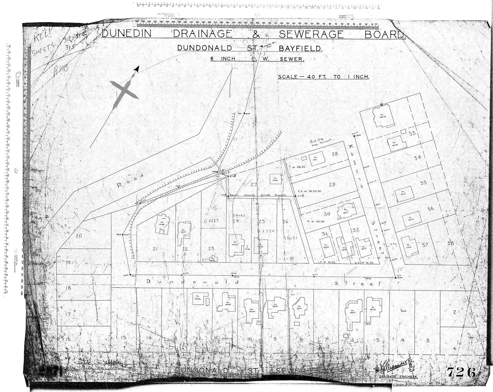 DUNDONALD STREET BAYFIELD 6 INCH E.W. SEWER