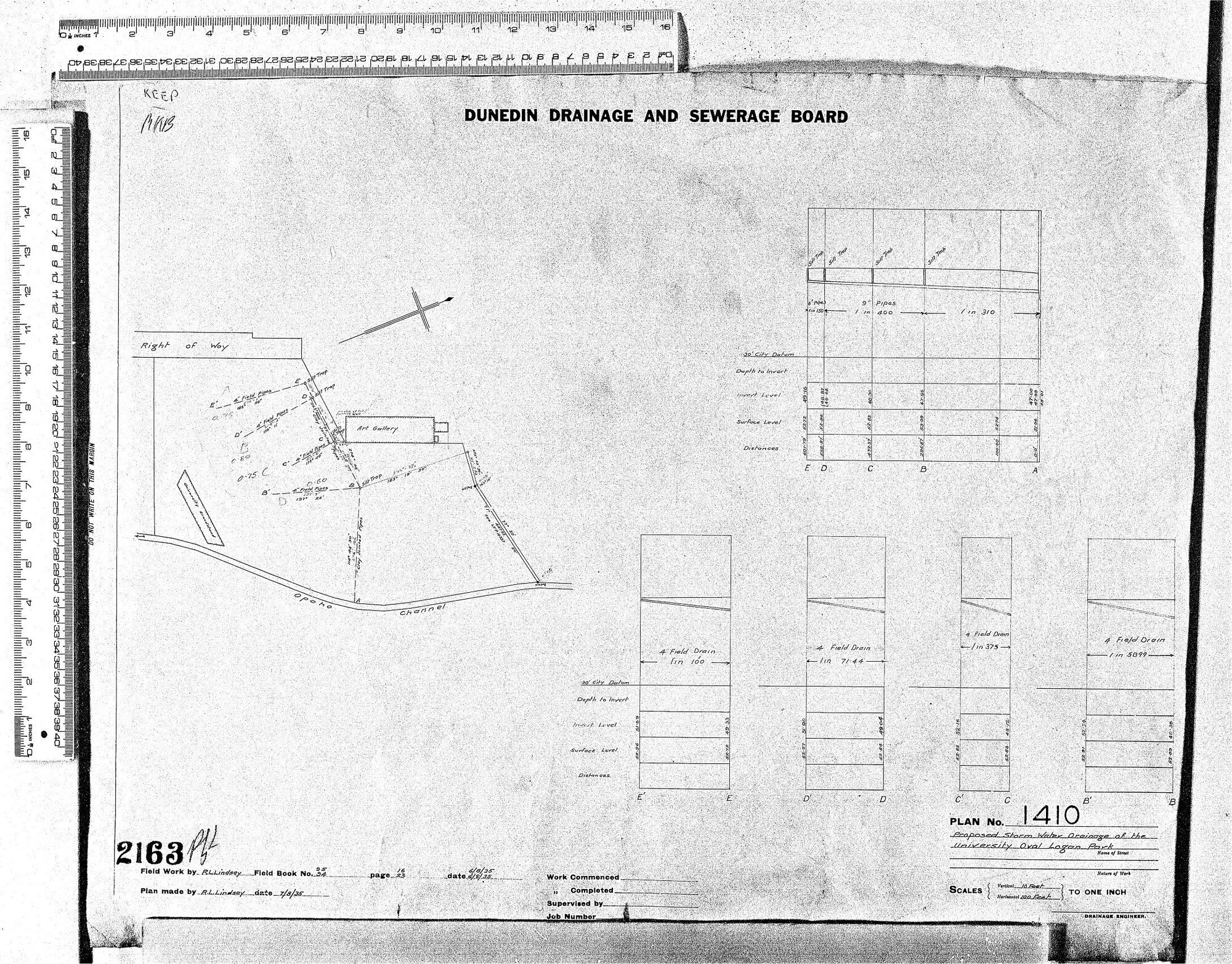 PROPOSED STORM WATER DRAINAGE OF THE UNIVERSITY OVAL LOGAN PARK