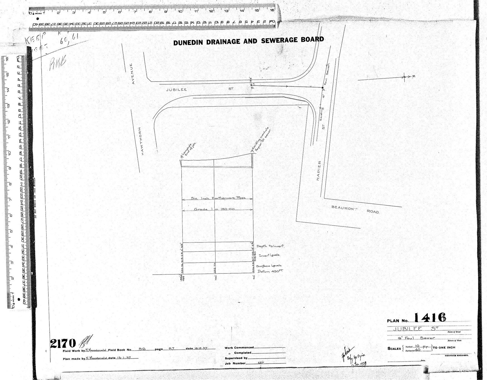 JUBILEE STREET 6" FOUL SEWER