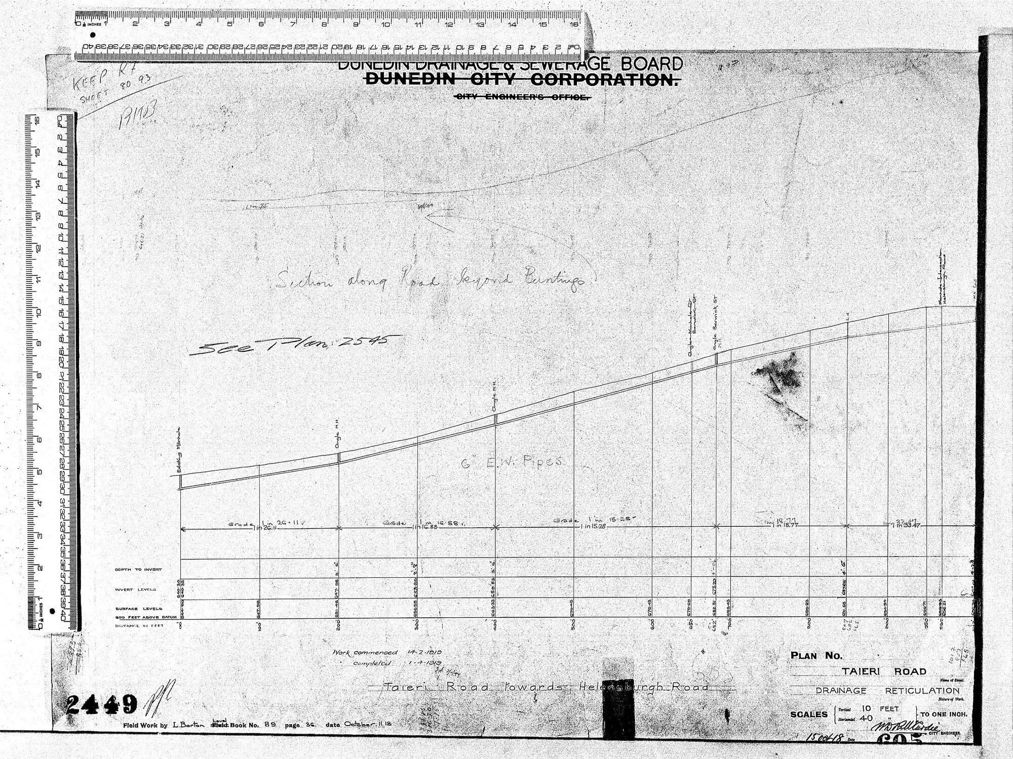 TAIERI ROAD  DRAINAGE RETICULATION 