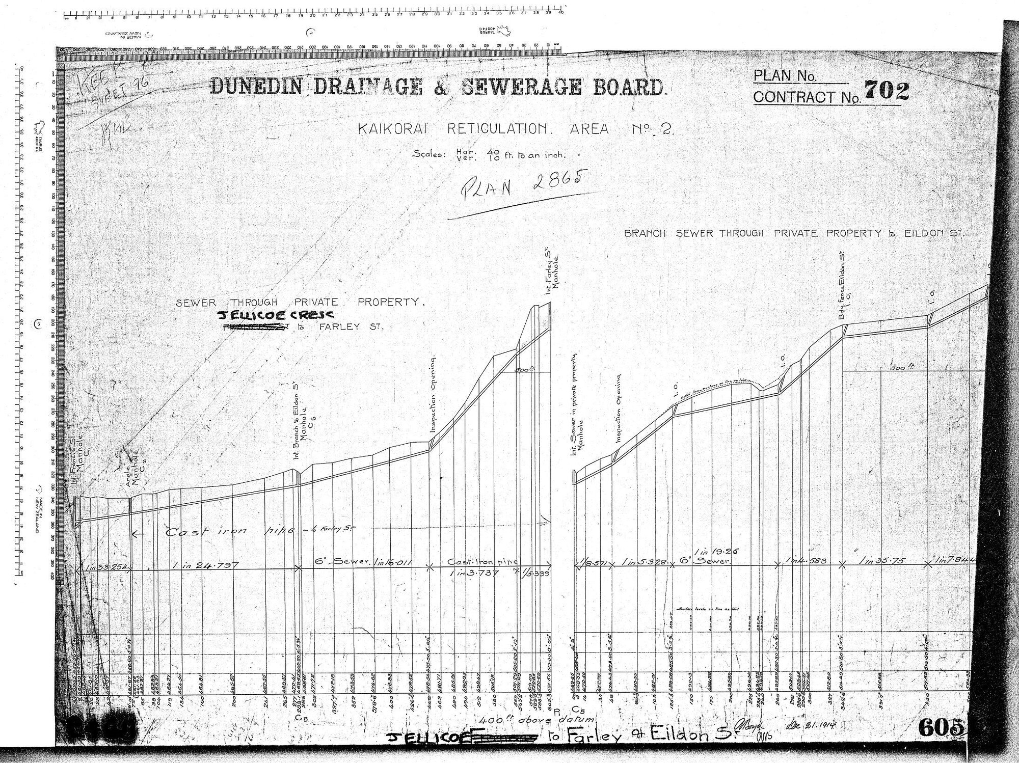 KAIKORAI RETICULATION AREA No.2 JELLICO TO FARLEY &amp; EILDON ST.