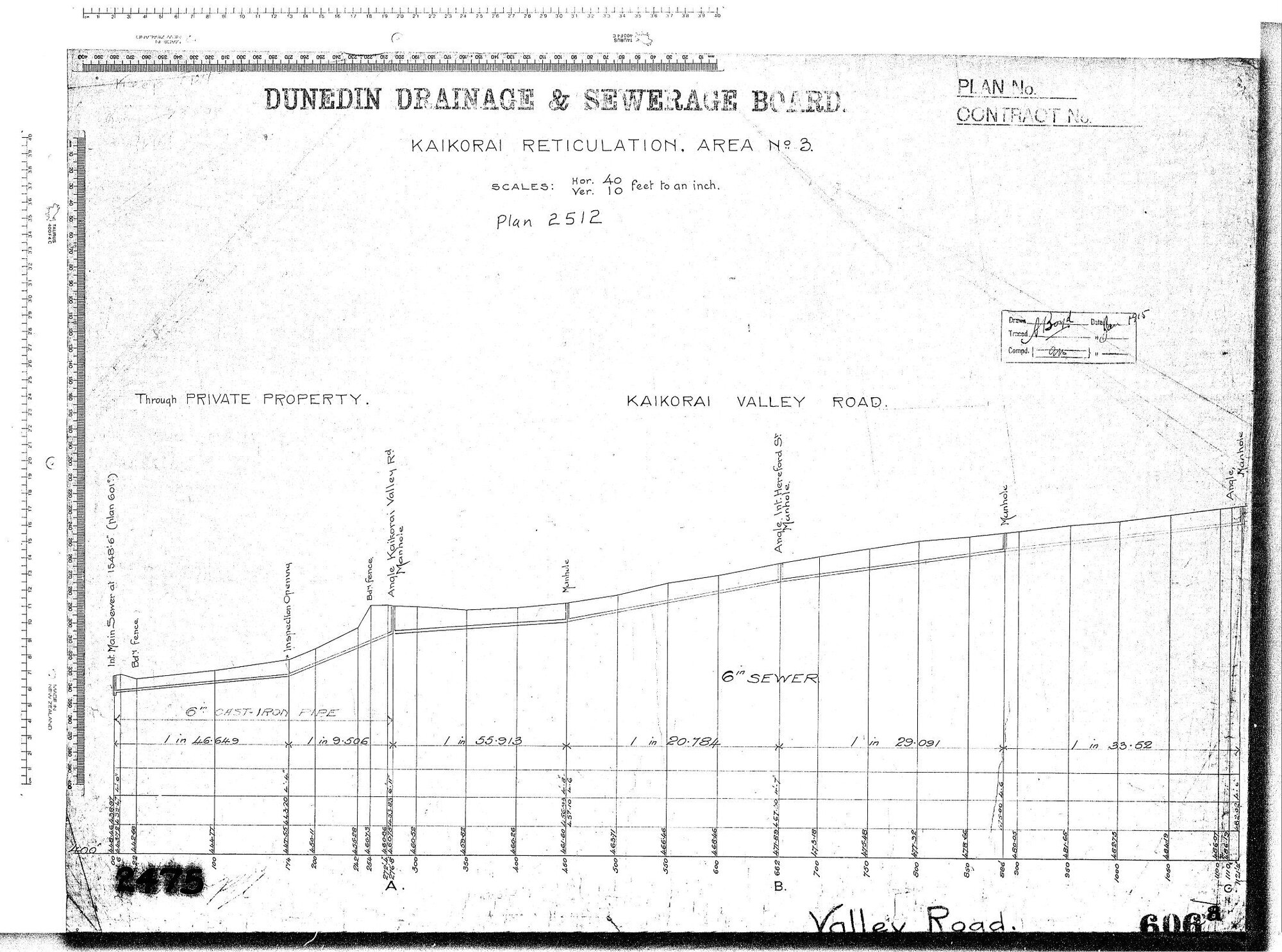 KAIKORAI RETICULATION AREA No.3 VALLEY ROAD