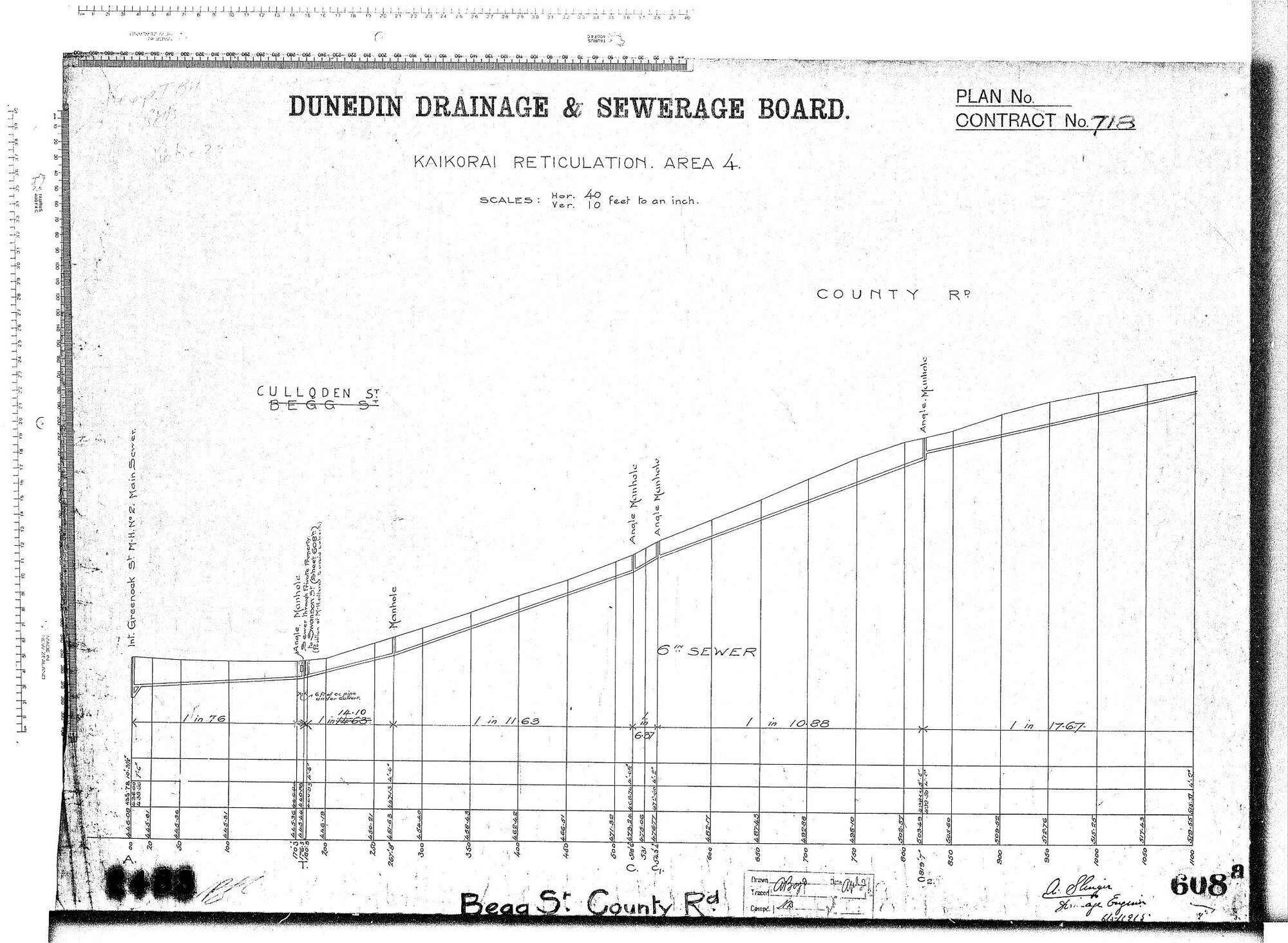 KAIKORAI RETICULATION AREA No.4 BEGG ST. COUNTY RD.