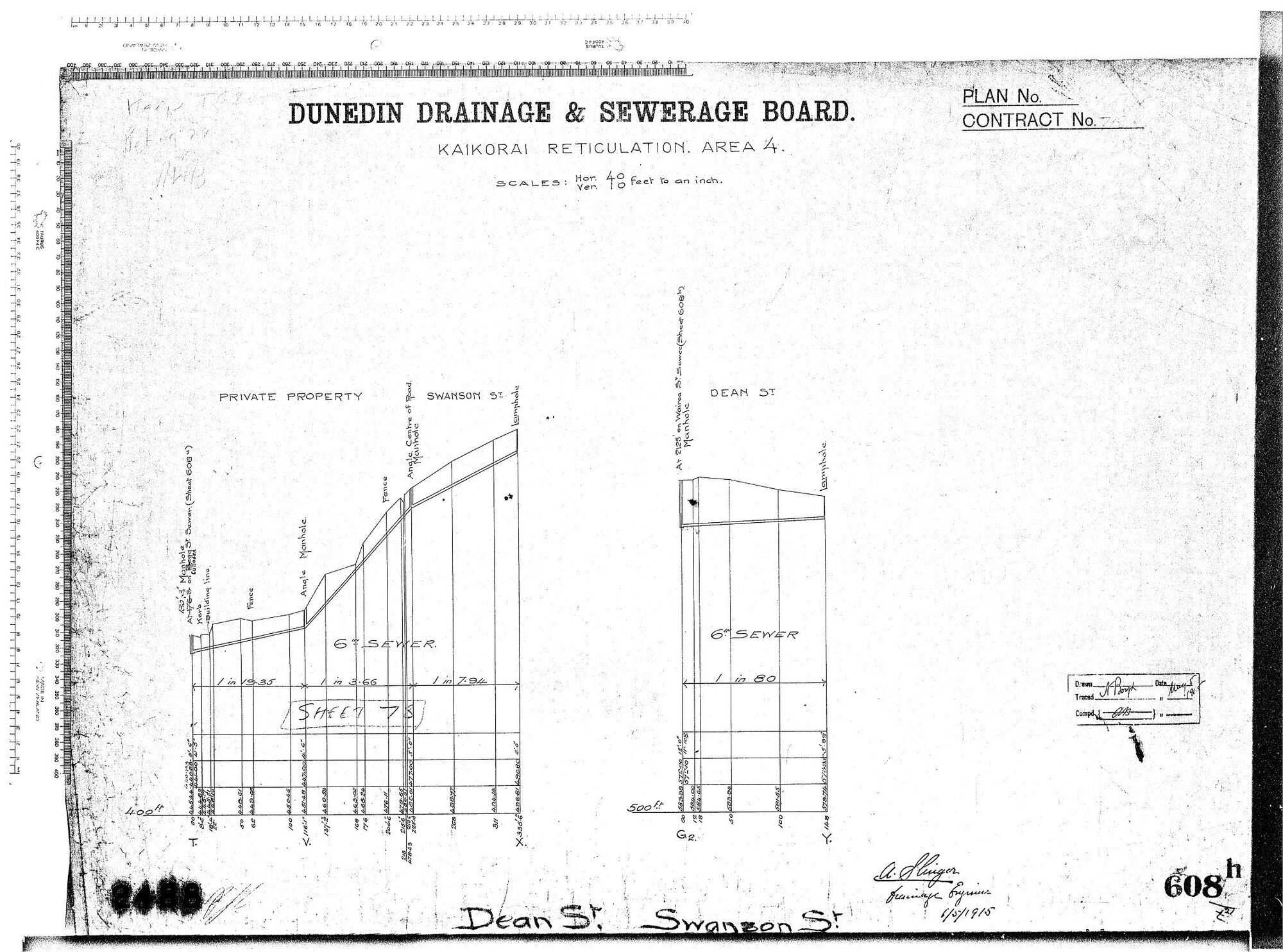 KAIKORAI RETICULATION AREA No.4 DEAN ST. SWANSON ST.