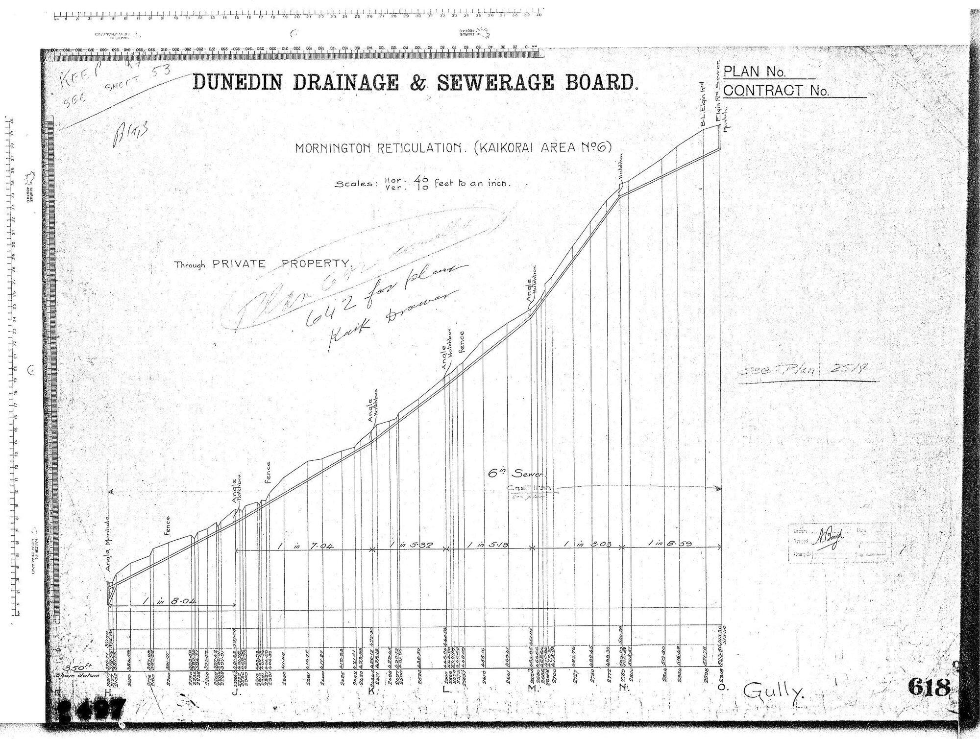 MORNINGTON RETICULATION (KAIKORAI AREA No.6) GULLY