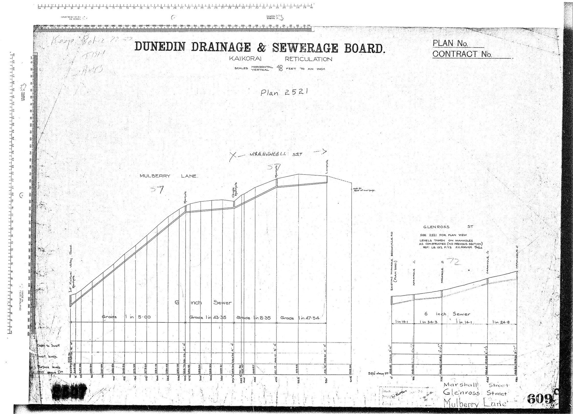 KAIKORAI RETICULATION MARSHALL STREET, GLENROSS STREET, MULBERRY LANE