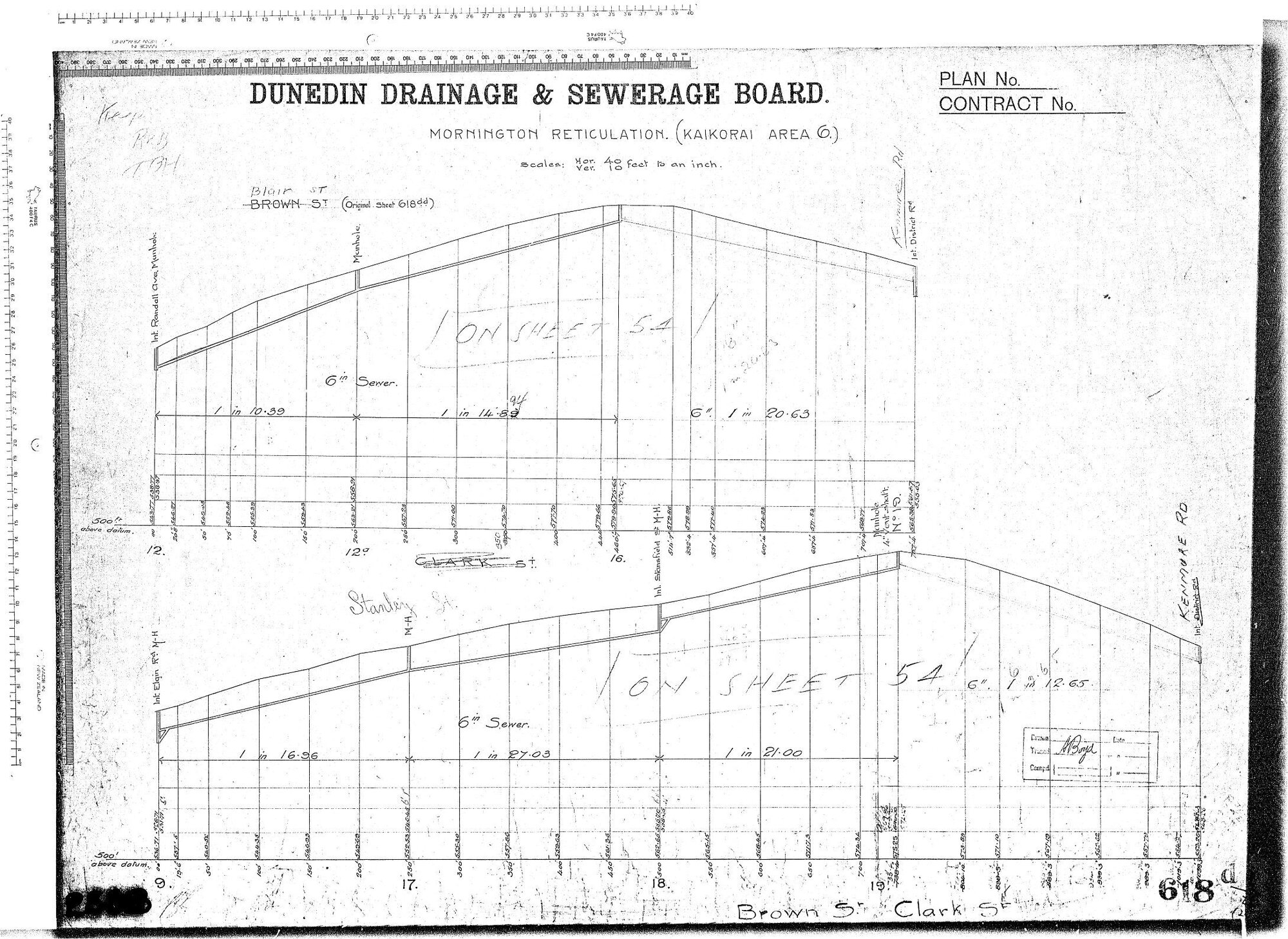MORNINGTON RETICULATION (KAIKORAI AREA No.6) BROWN ST. CLARK ST.