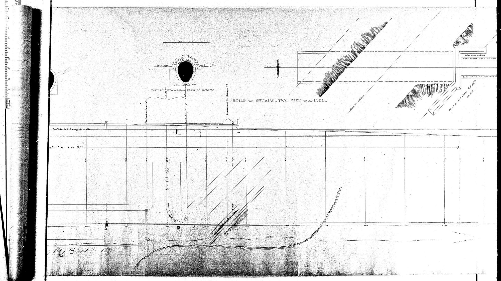 PLAN AND LONGITUDINAL SECTION ST ANDREW STREET SEWER