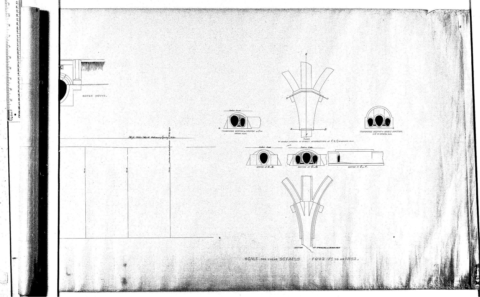 PLAN AND LONGITUDINAL SECTION ST ANDREW STREET SEWER
