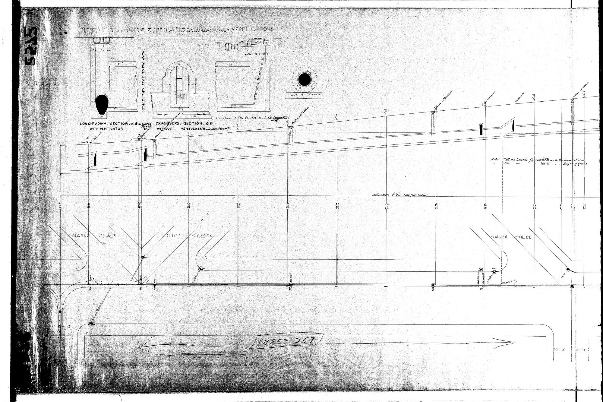 DETAILS OF SIDE ENTRANCE WITH AND WITHOUT VENTILATOR
