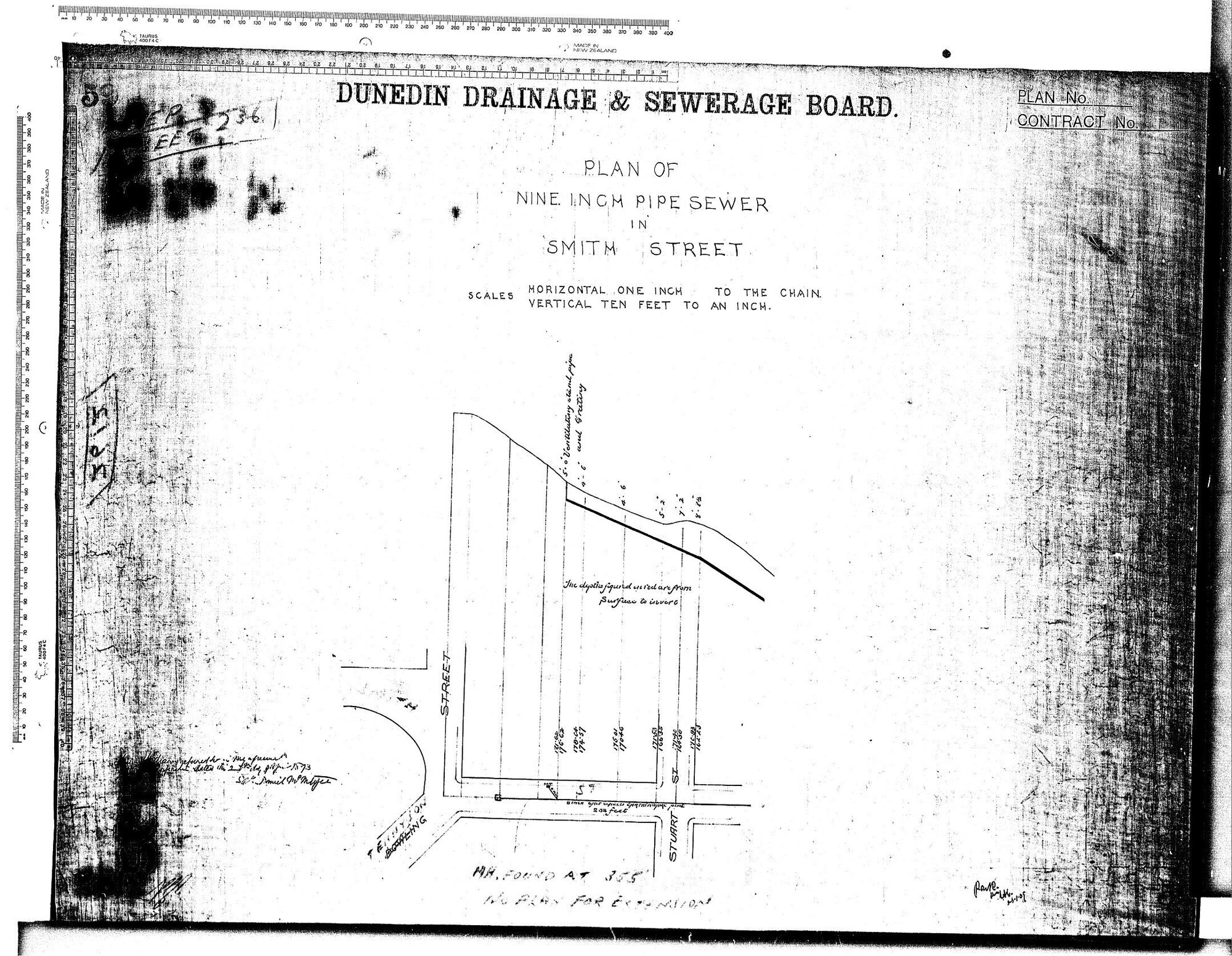 PLAN OF NINE INCH PIPE SEWER IN SMITH STREET
