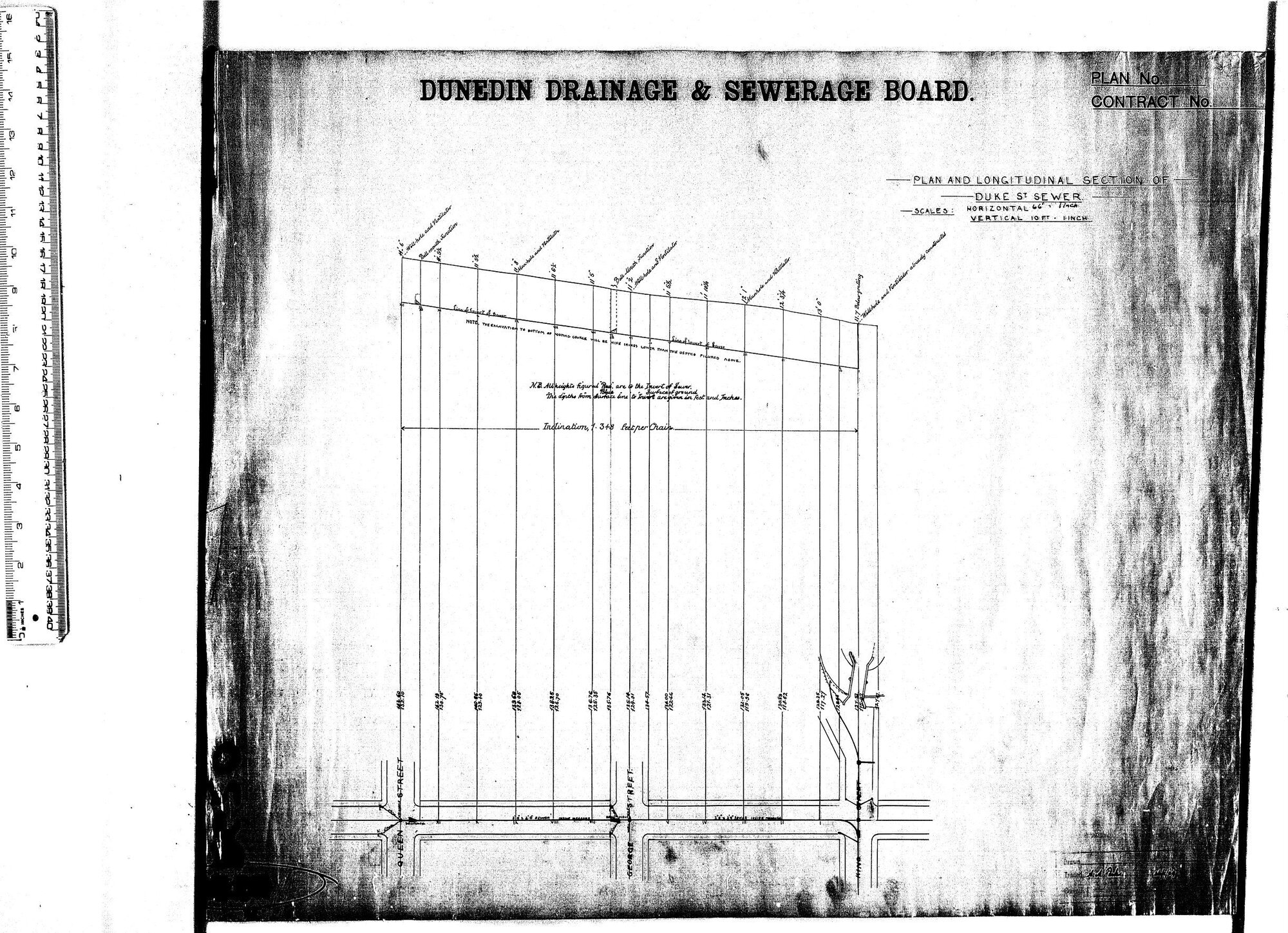PLAN AND LONGITUDINAL SECTION OF DUKE STREET SEWER