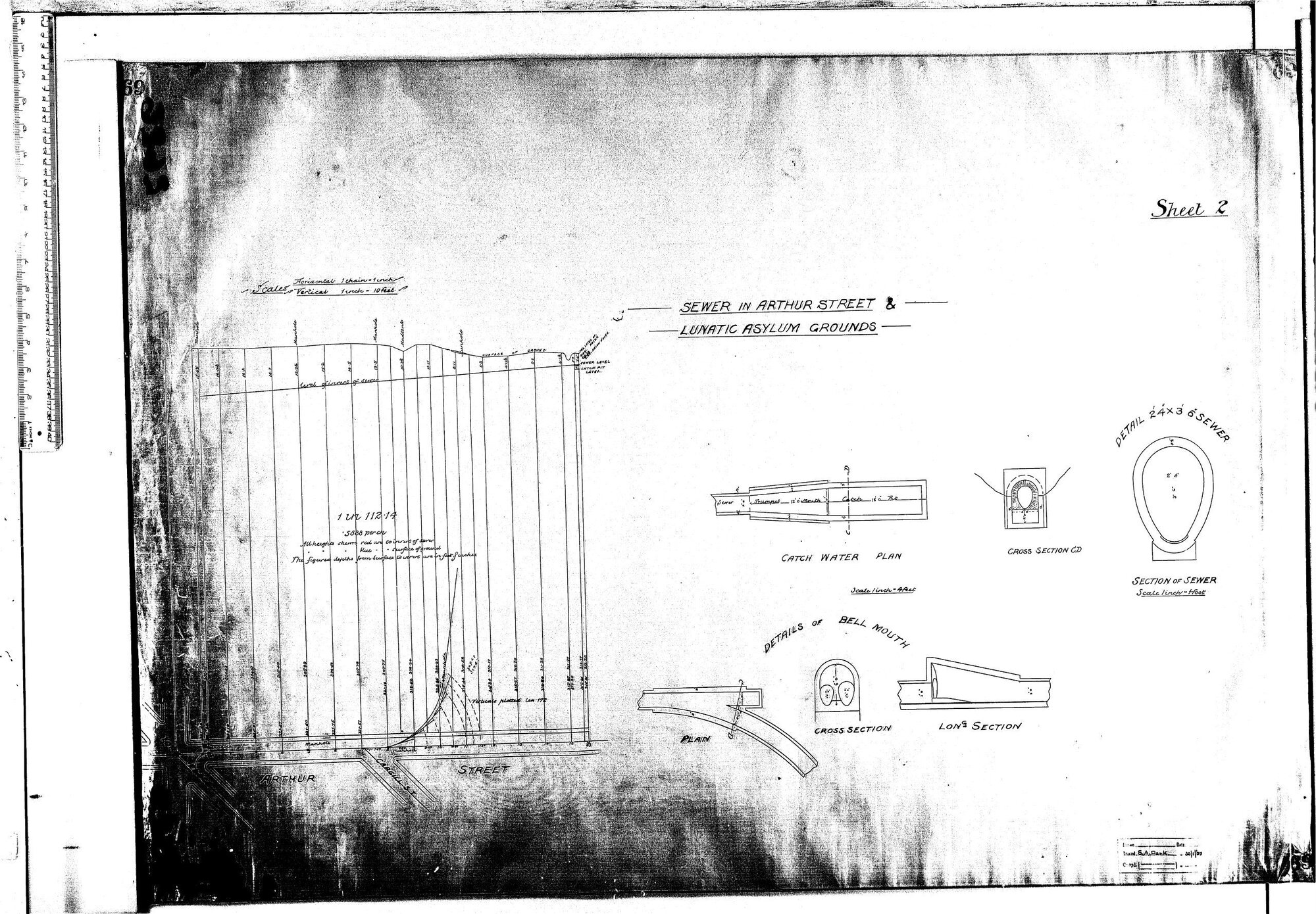 SEWER IN ARTHUR STREET &amp; LUNATIC ASYLUM GROUNDS