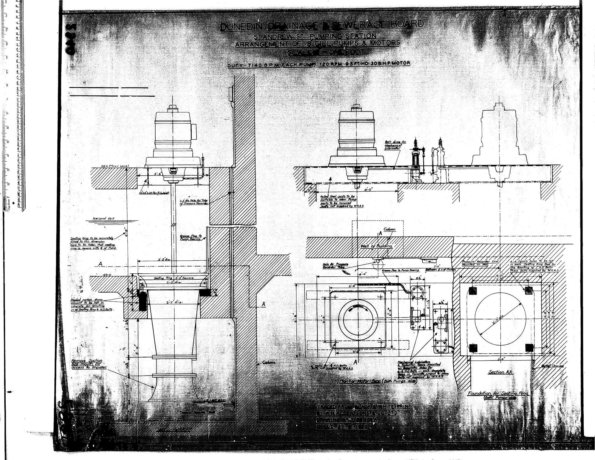 ANDREW ST PUMPING STATION ARRANGEMENT OF A8" GILL PUMPS &amp; MOTOR