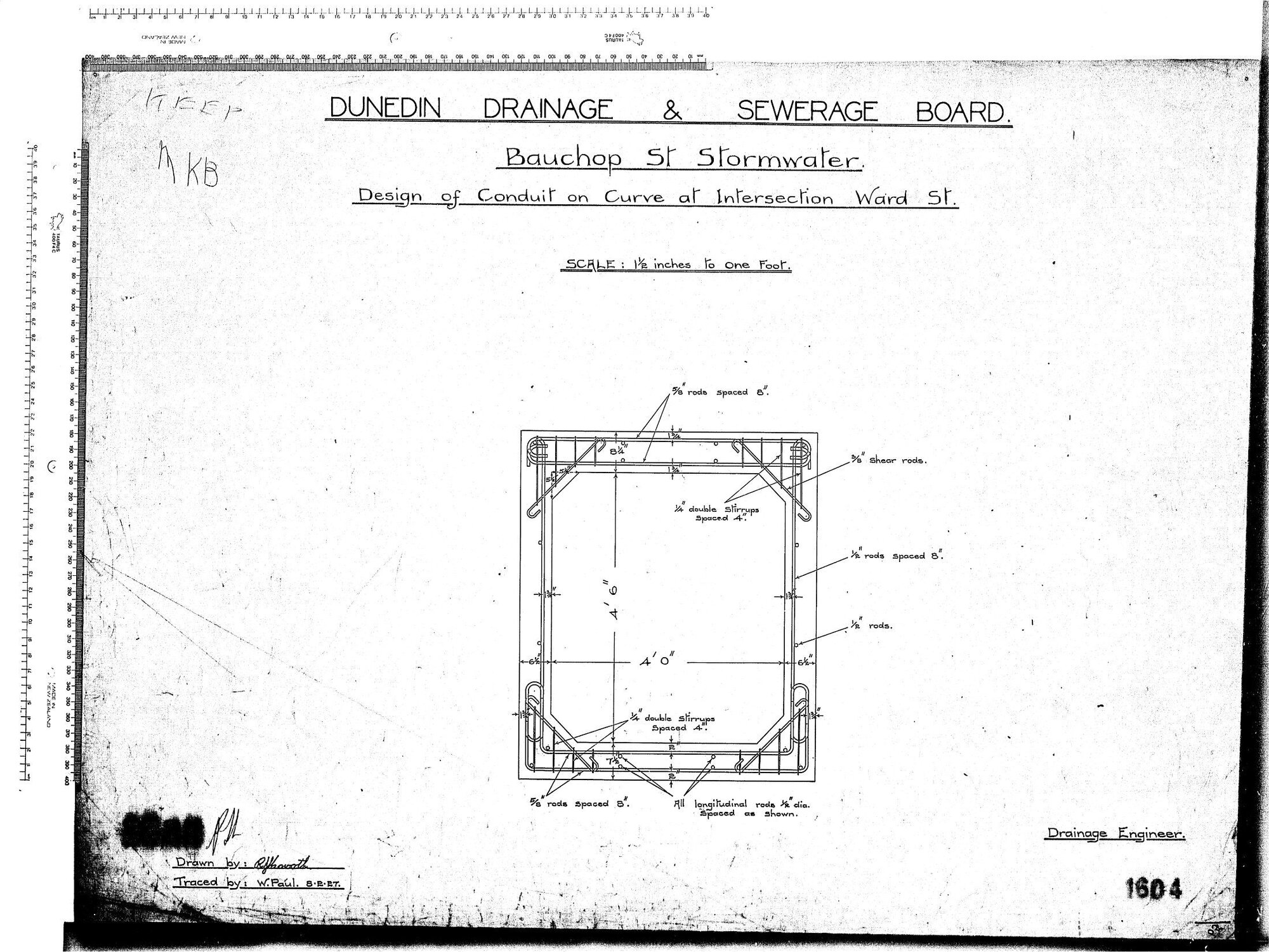 BAUCHOP ST STORMWATER &ndash; DESIGN OF CONDUIT ON CURVE AT INTERSECTION WARD ST