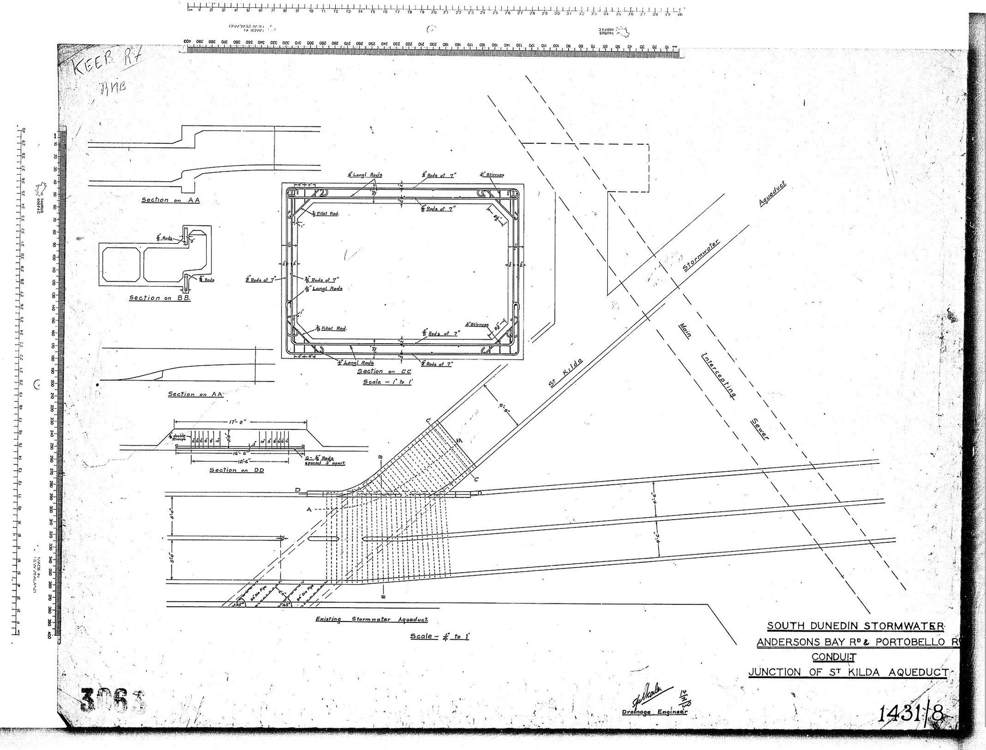 ANDERSON'S BAY ROAD &amp; PORTOBELLO ROAD CONDUIT &ndash; JUNCTION OF ST KILDA AQUEDUCT